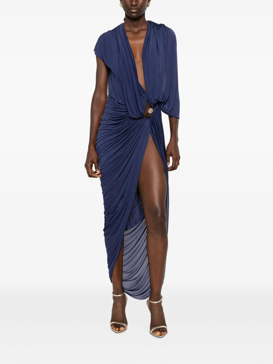 Helix crystal-draped maxi dress
