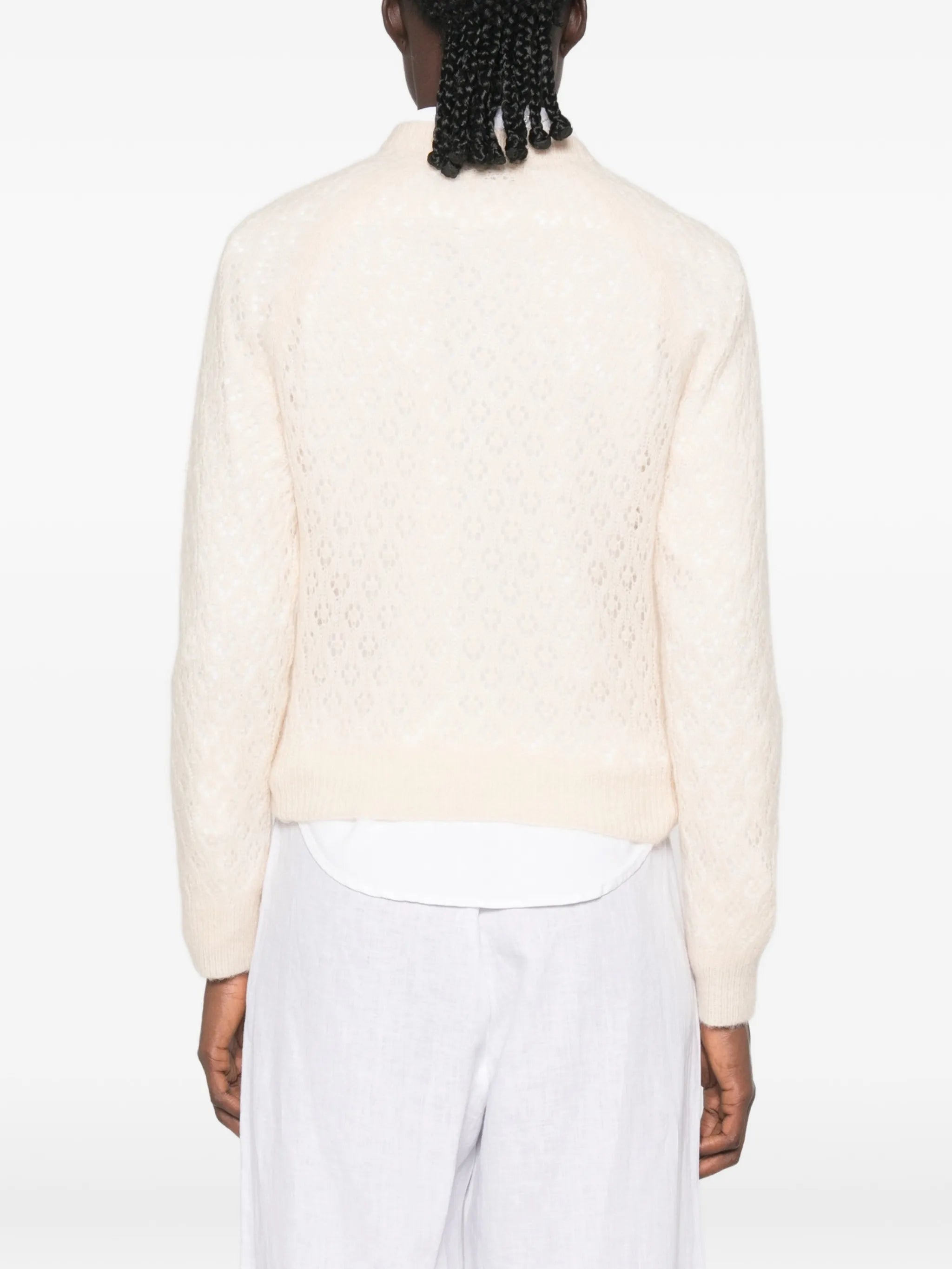 Petra pointelle-knit cardigan