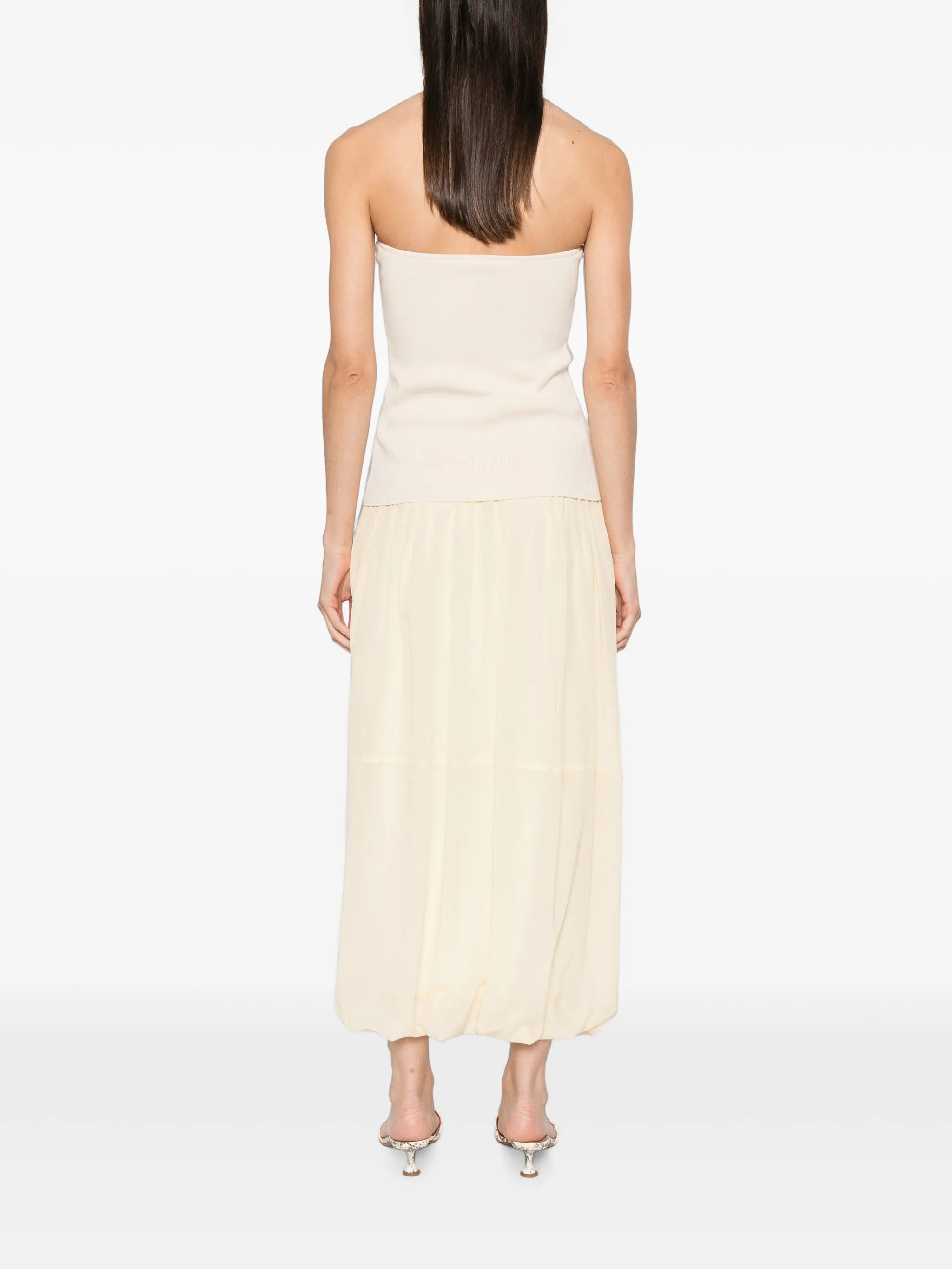 strapless midi dress