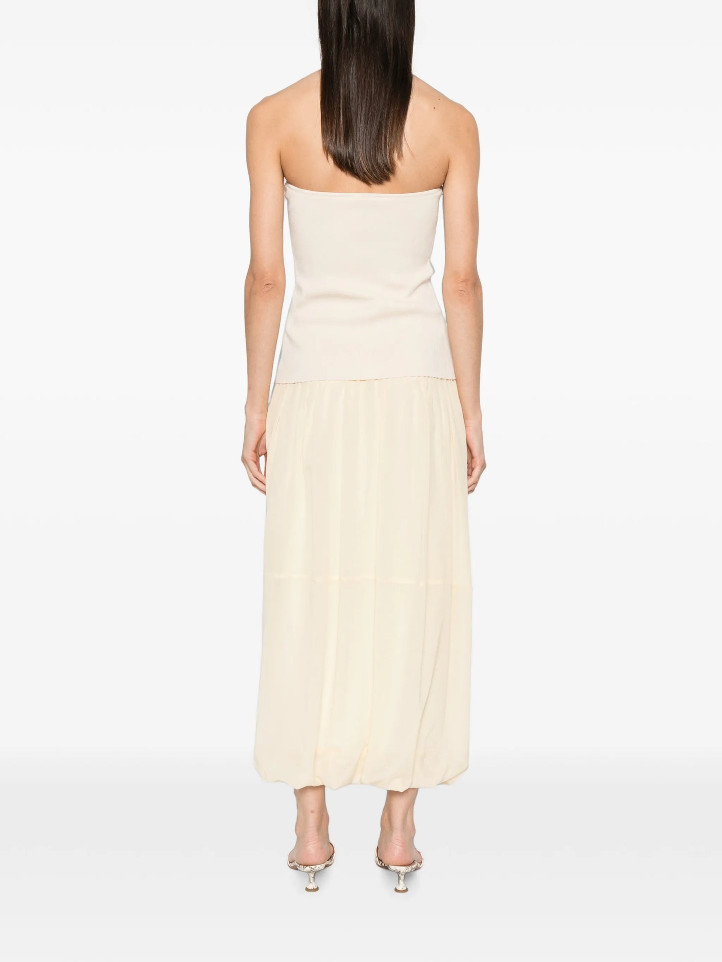 strapless midi dress