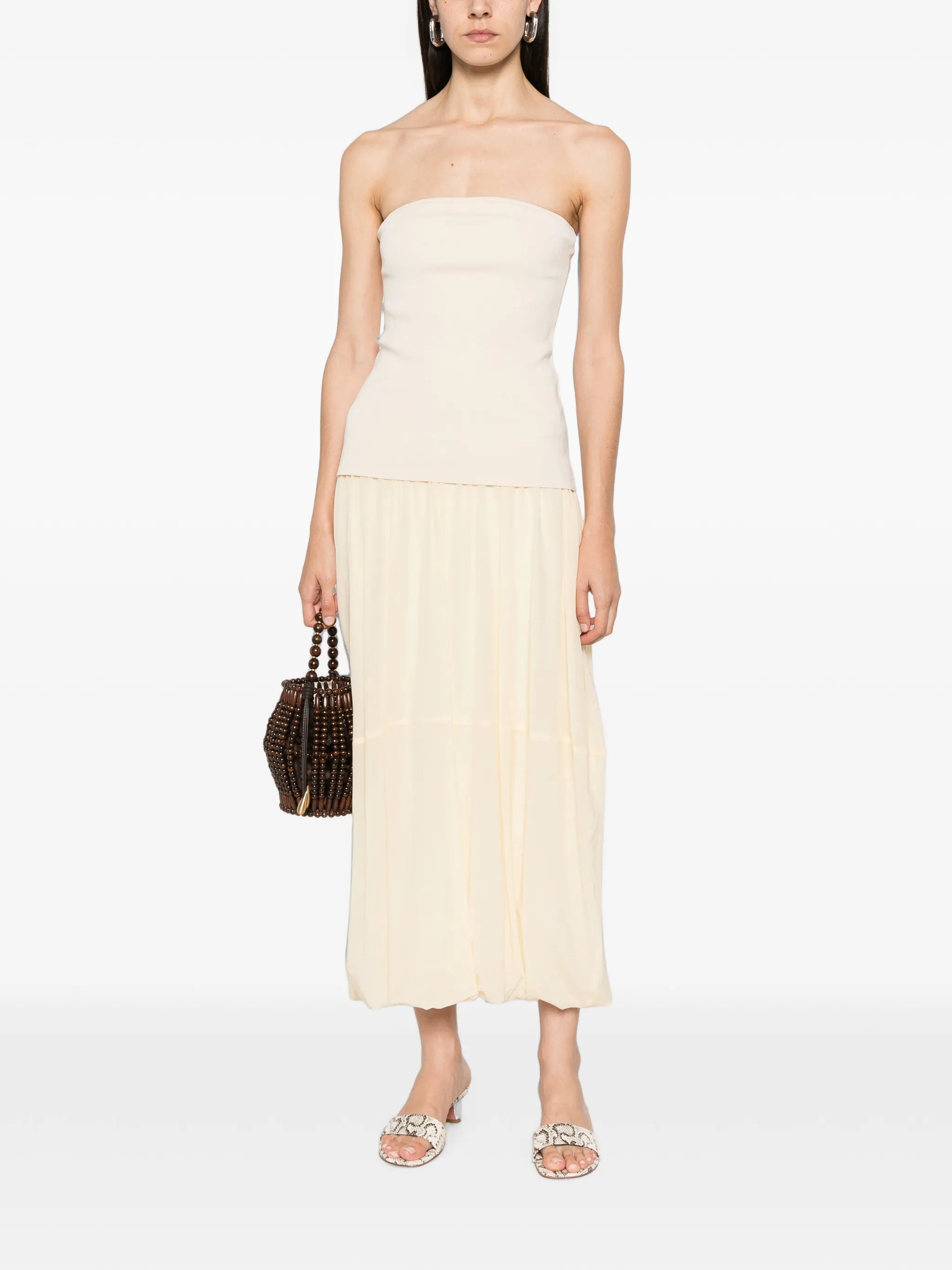 strapless midi dress