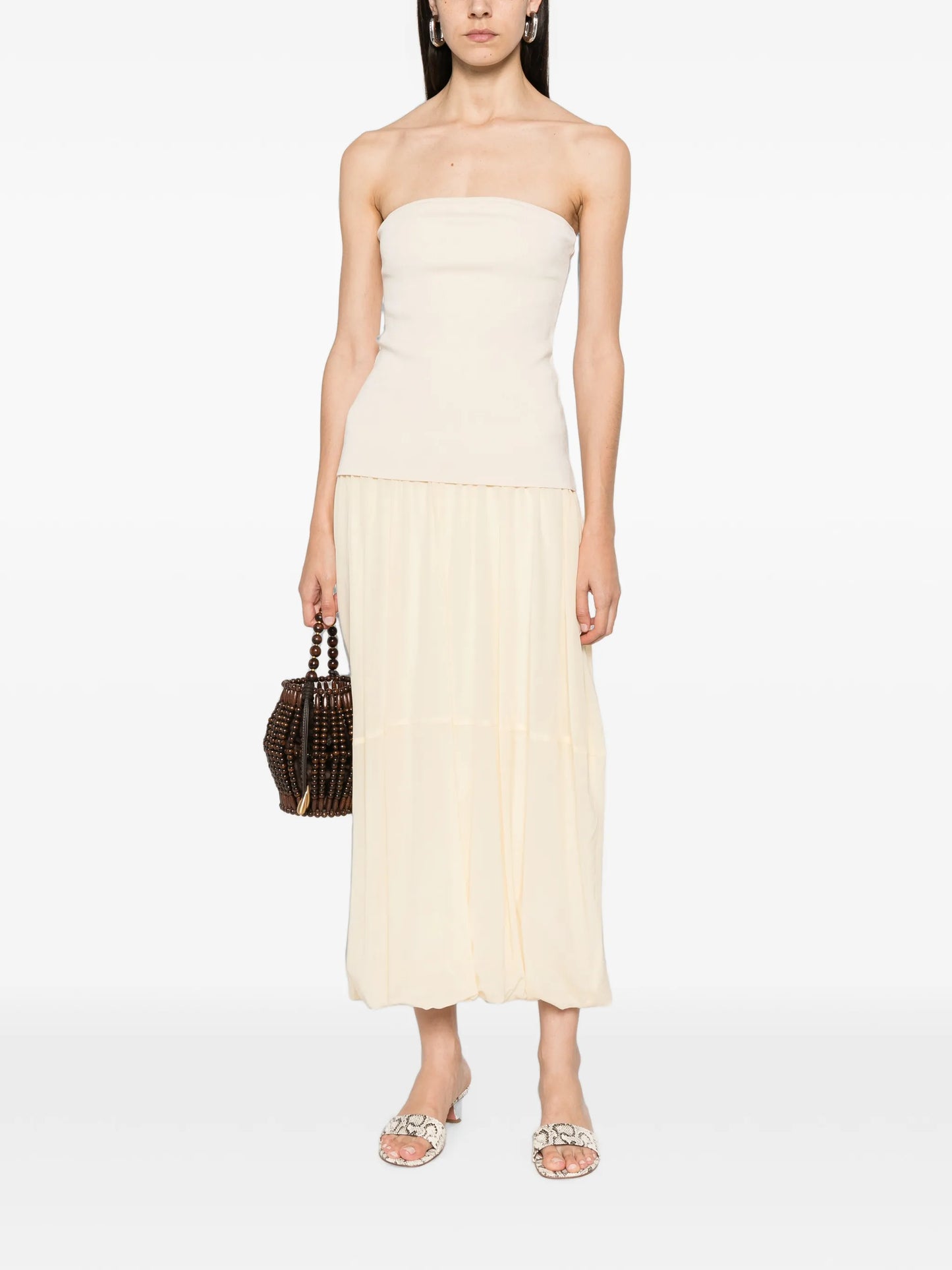 strapless midi dress
