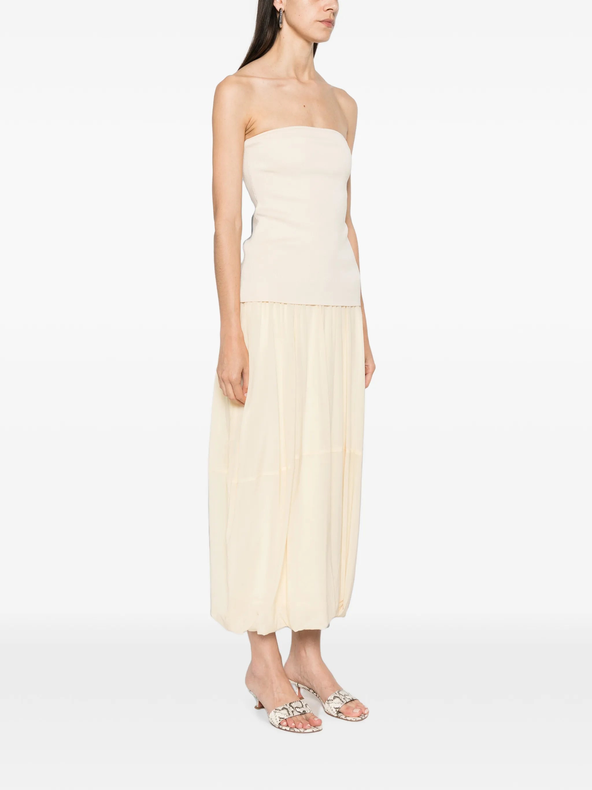 strapless midi dress