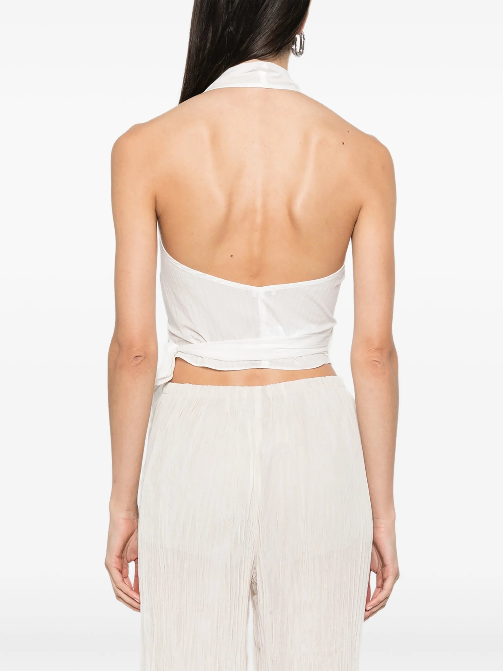 pinstripe wrap top