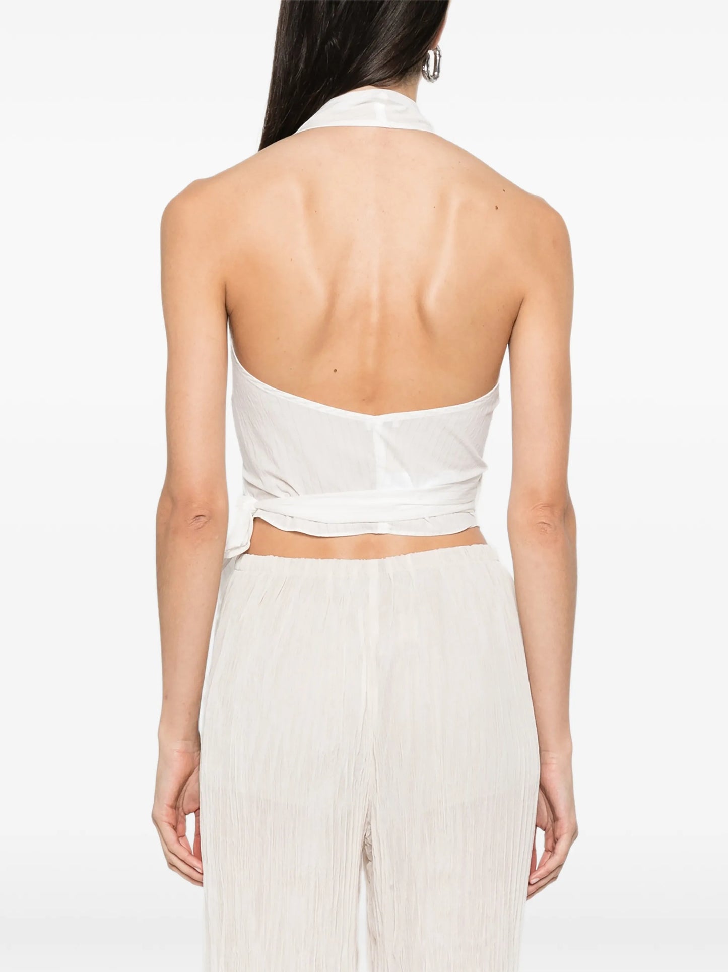 pinstripe wrap top