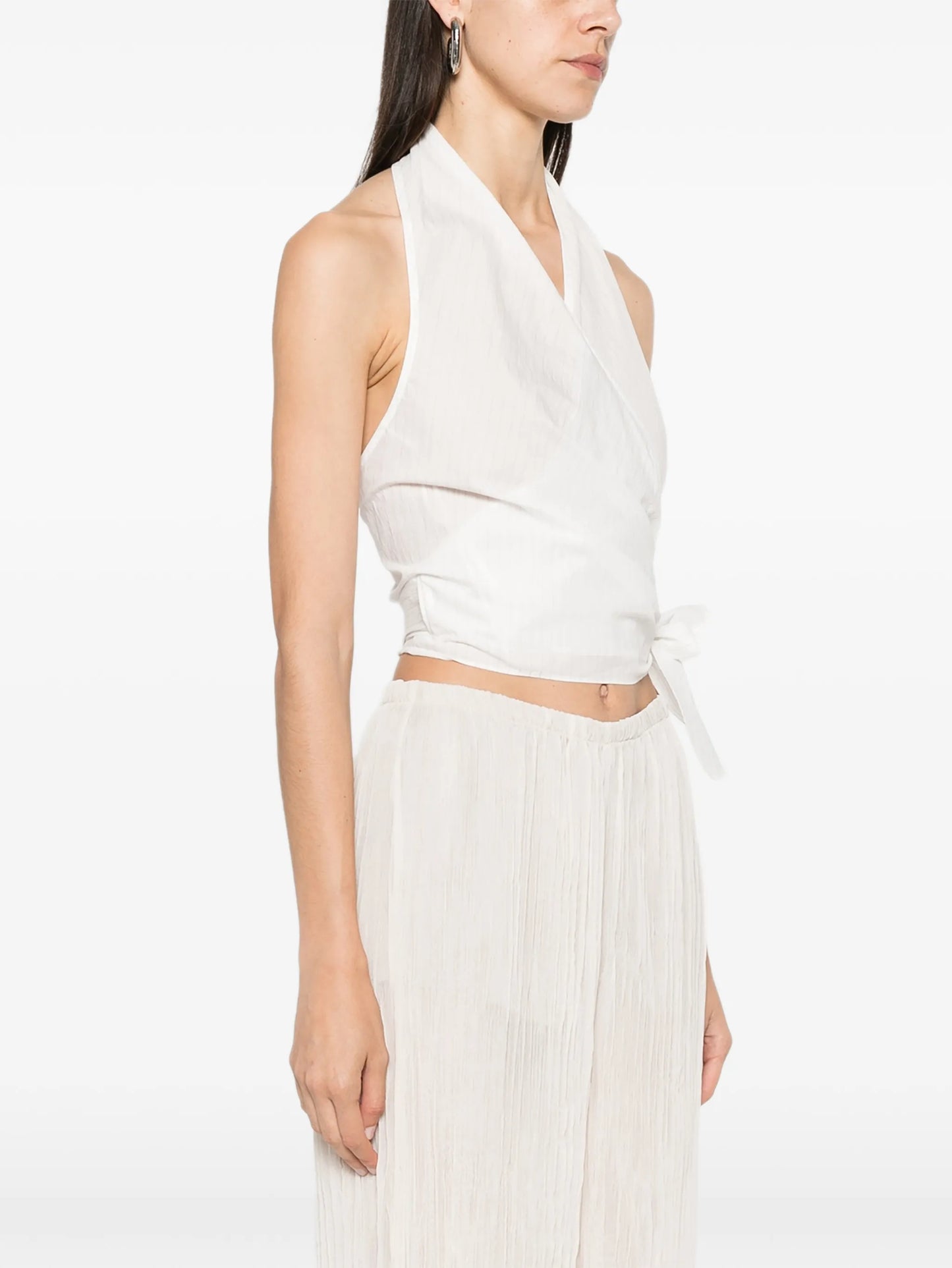 pinstripe wrap top