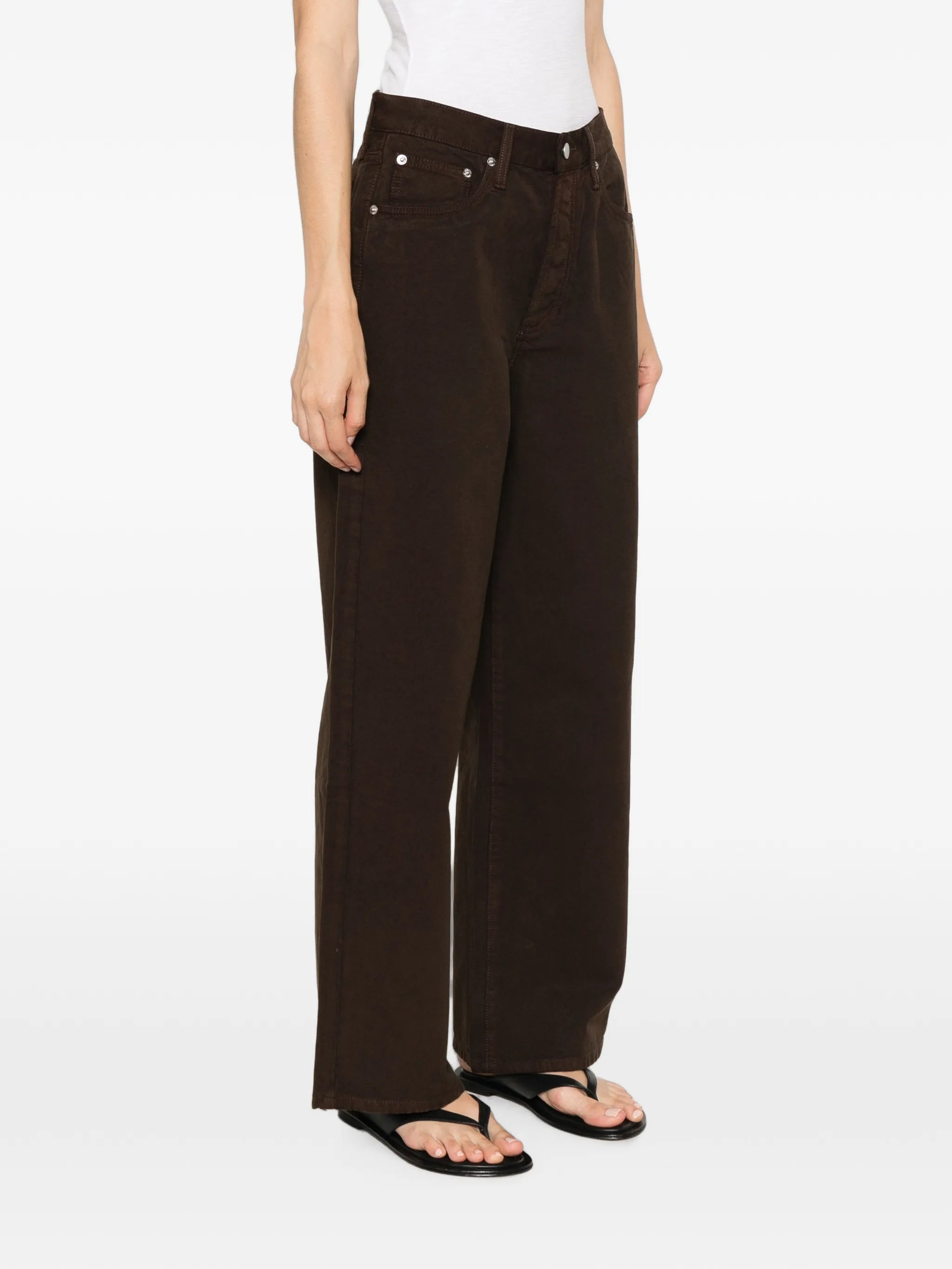 canvas mid-rise jeans