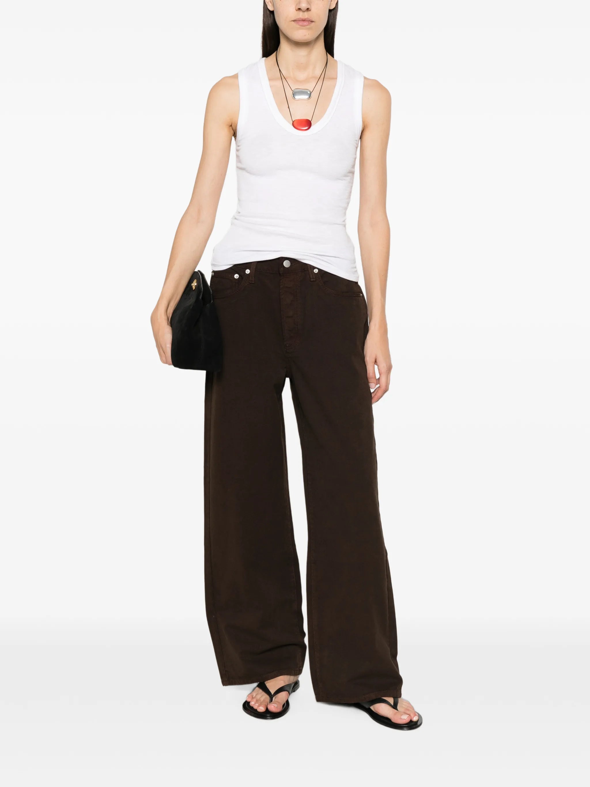 canvas mid-rise jeans