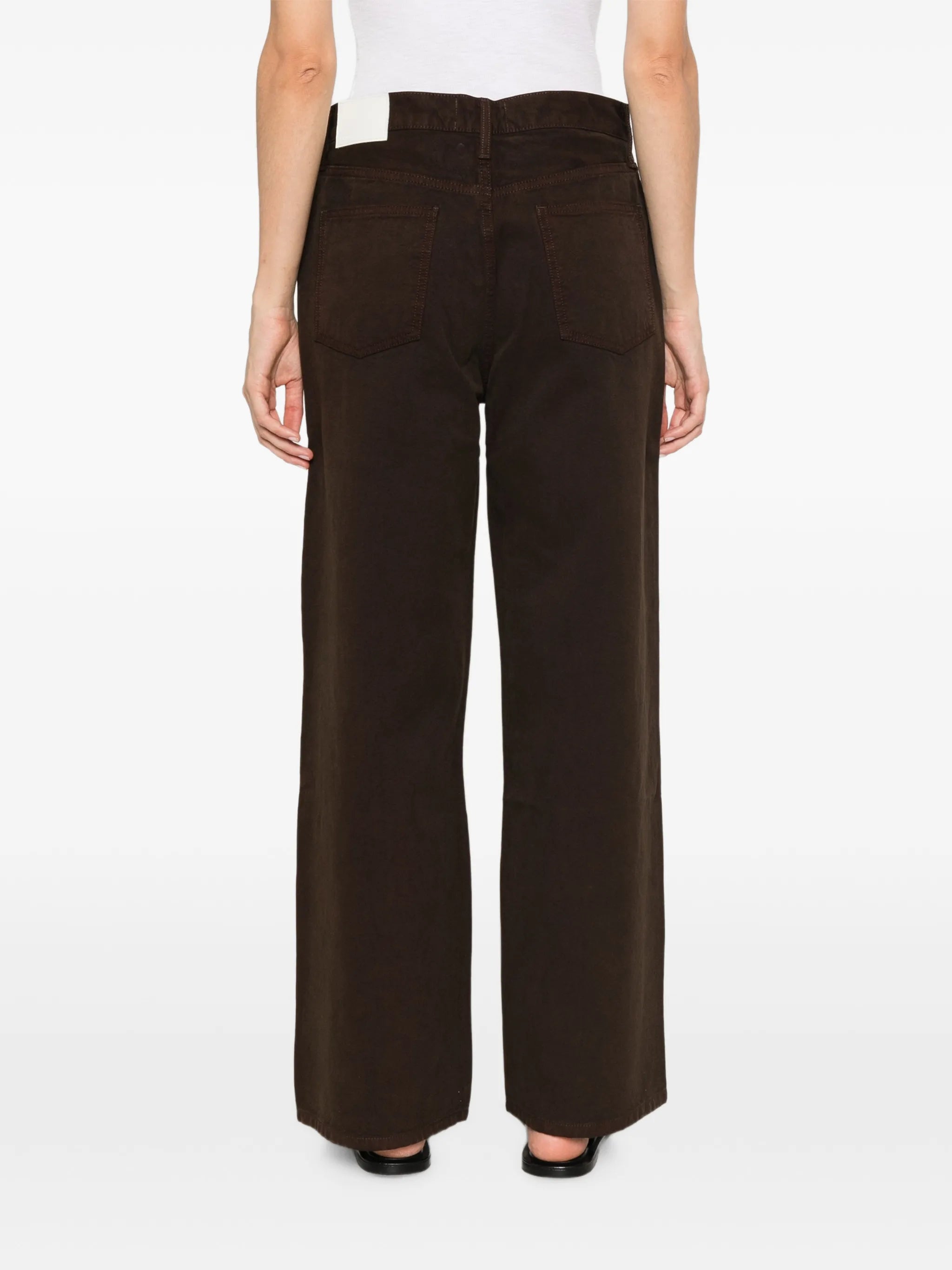 canvas mid-rise jeans