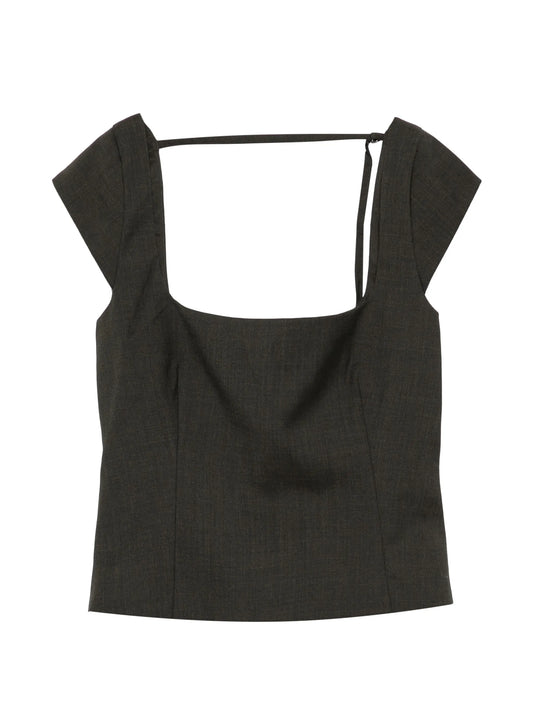 cap-sleeves square-neck top