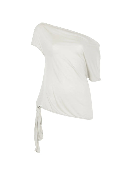 fine-jersey off-shoulder top - soft ash