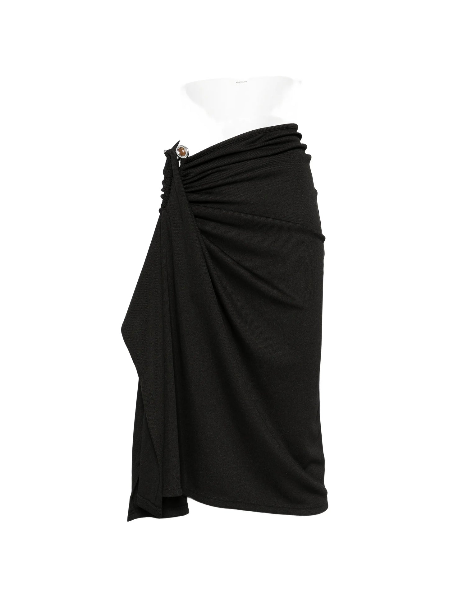 crystal-clasp cascade midi skirt