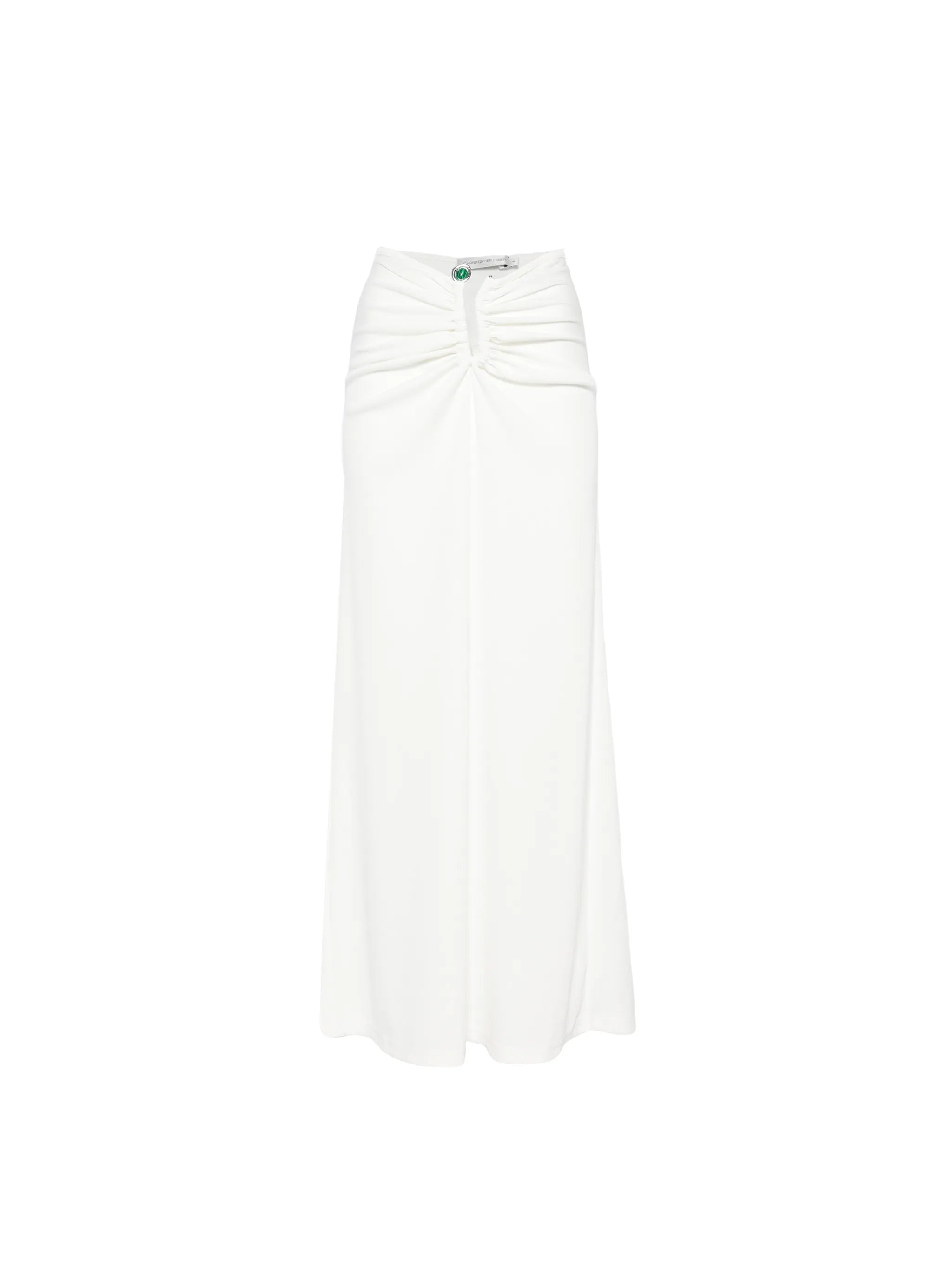 Droplet crystal-embellished ruched maxi skirt