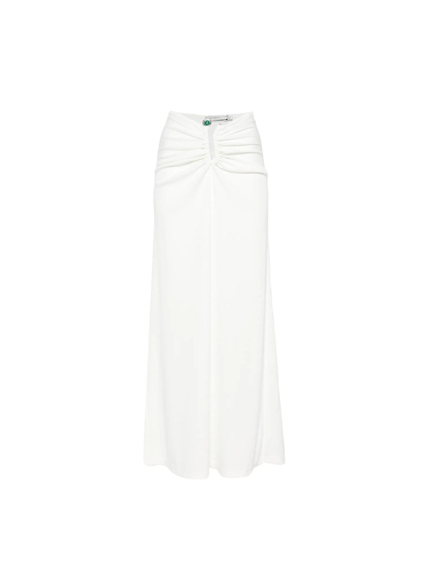 Droplet crystal-embellished ruched maxi skirt