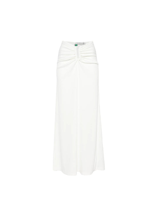 Droplet crystal-embellished ruched maxi skirt