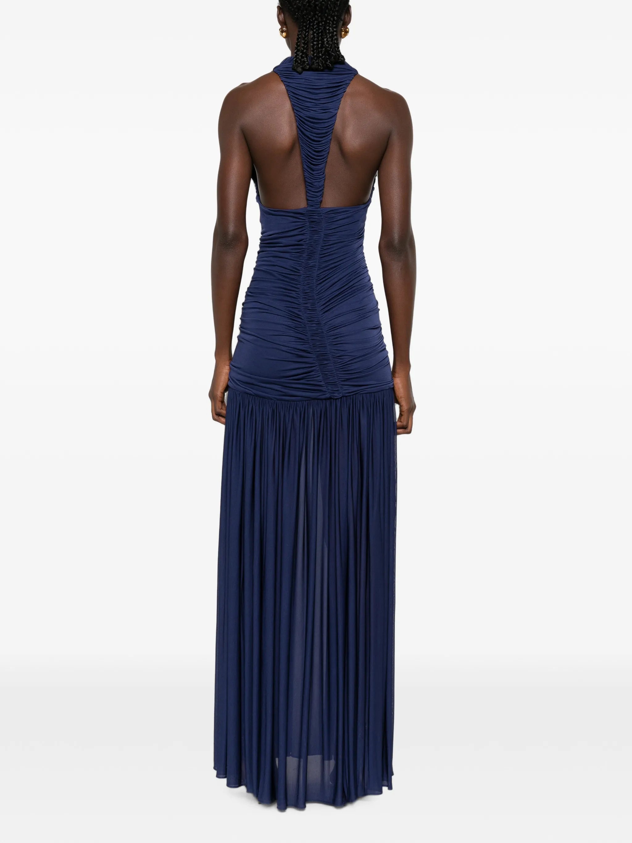 Orion ruched V-neck maxi dress