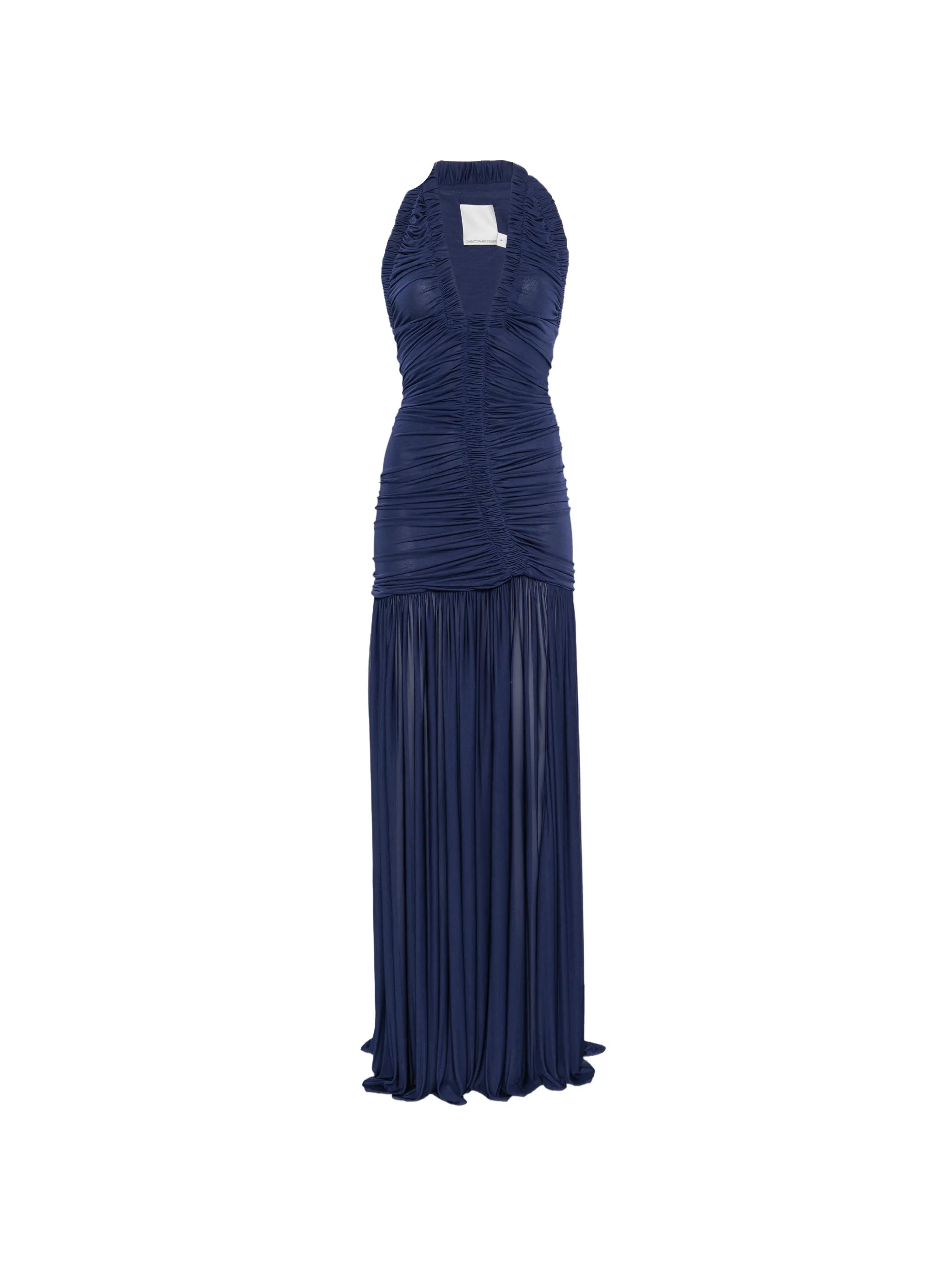 Orion ruched V-neck maxi dress