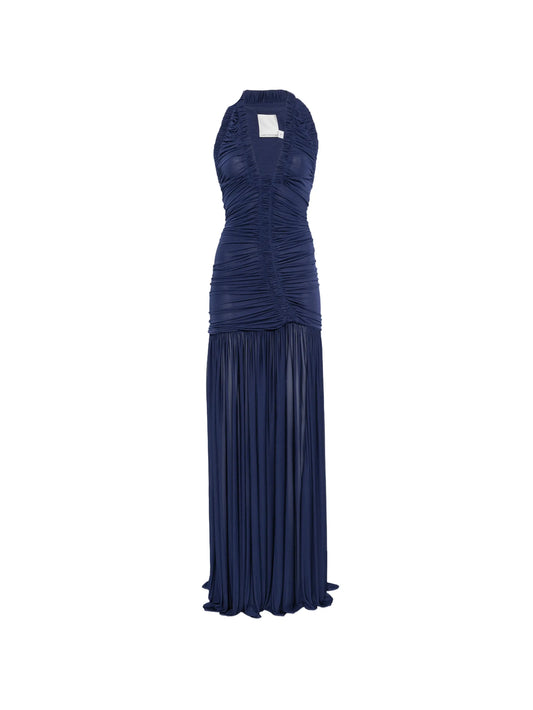 Orion ruched V-neck maxi dress
