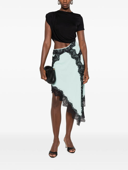 Verve lace-trim asymmetric dress