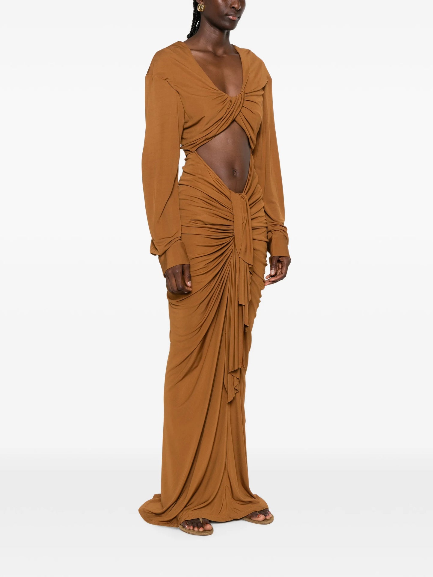draped maxi dress