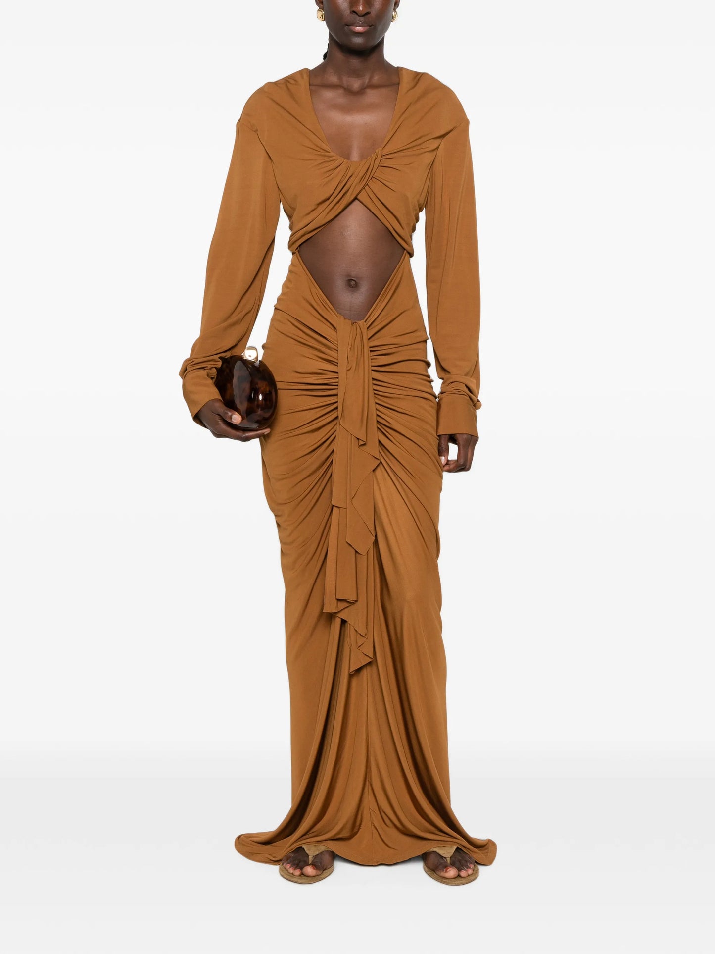 draped maxi dress