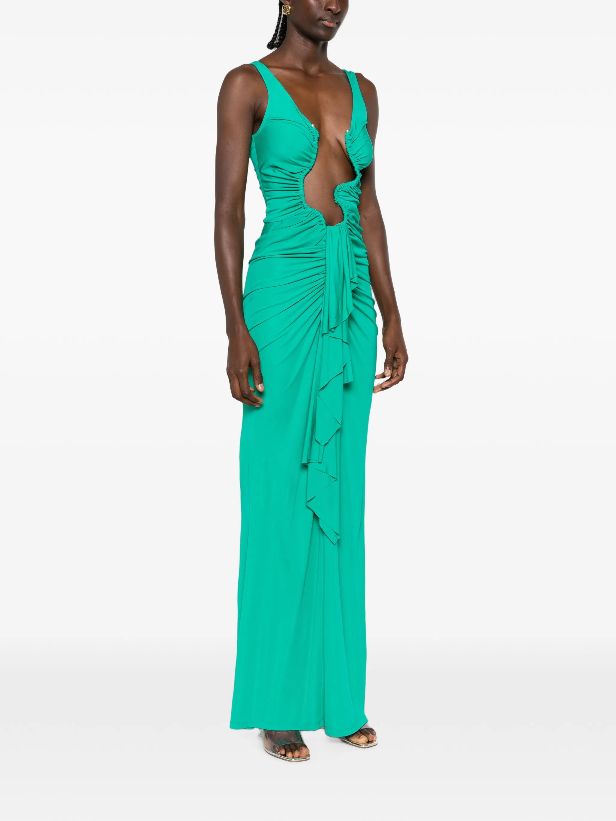draped maxi dress