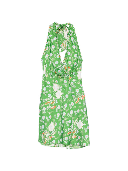 Mazarin floral-print silk mini dress