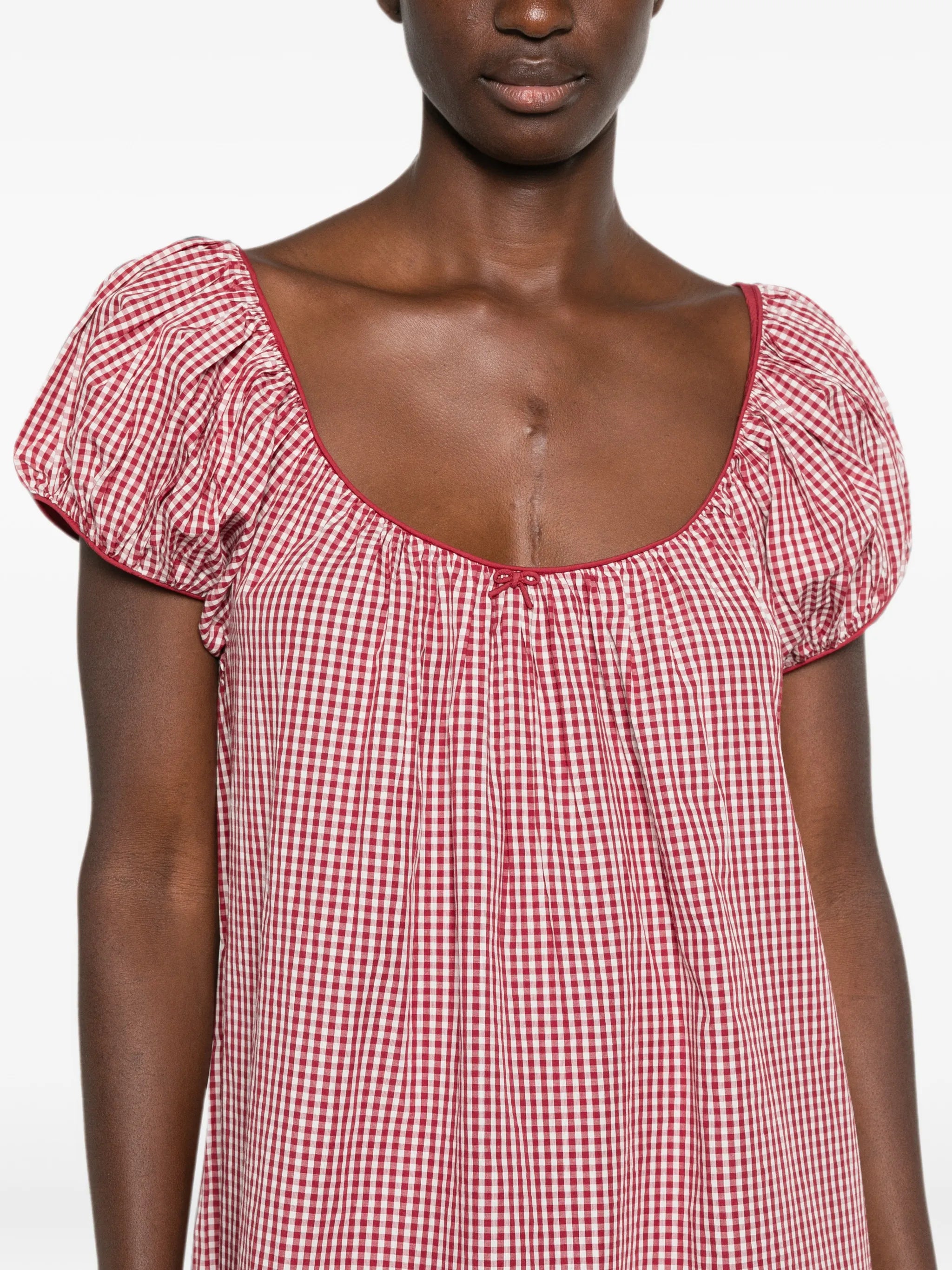 Julia gingham-print mini dress