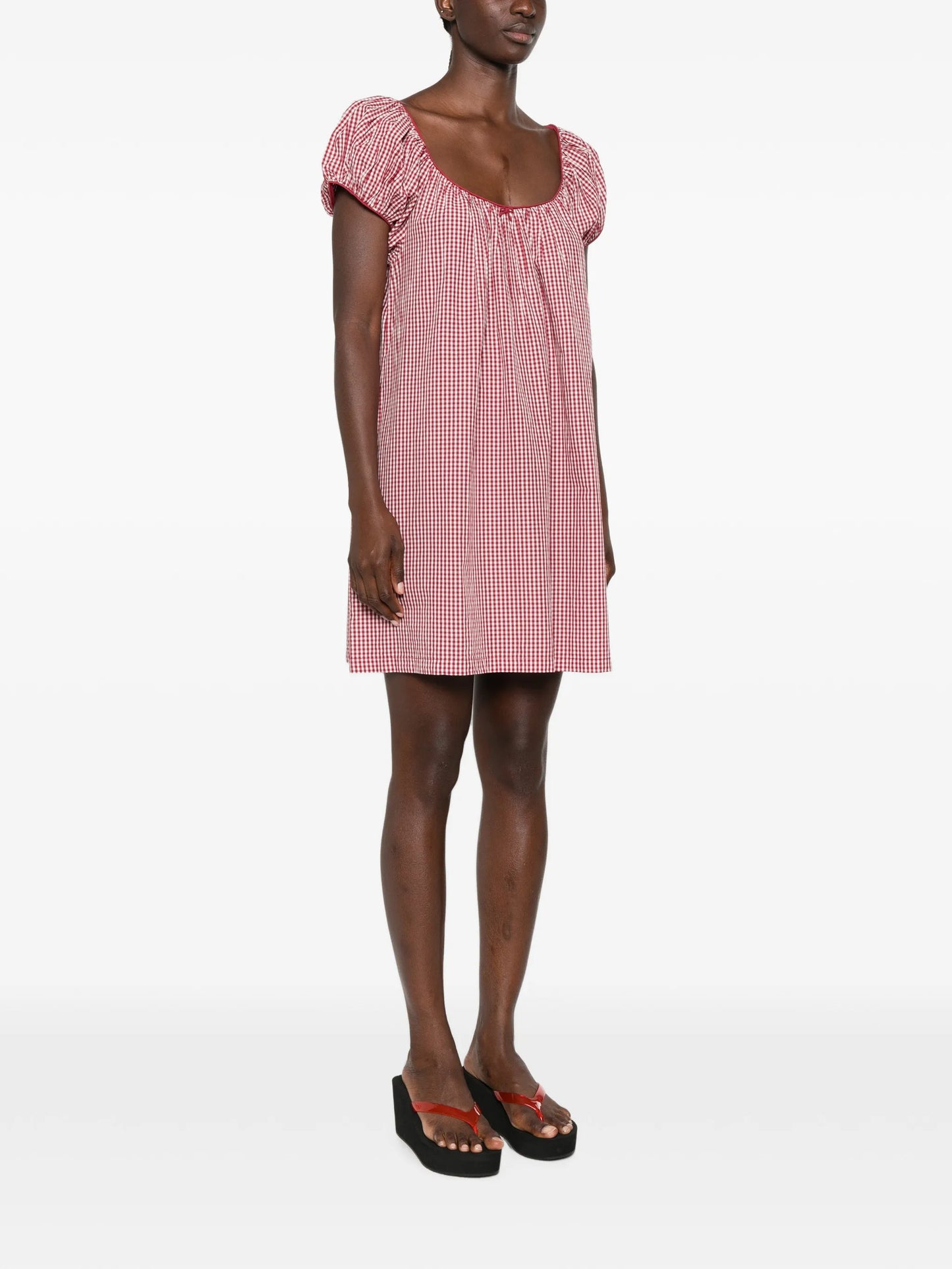 Julia gingham-print mini dress