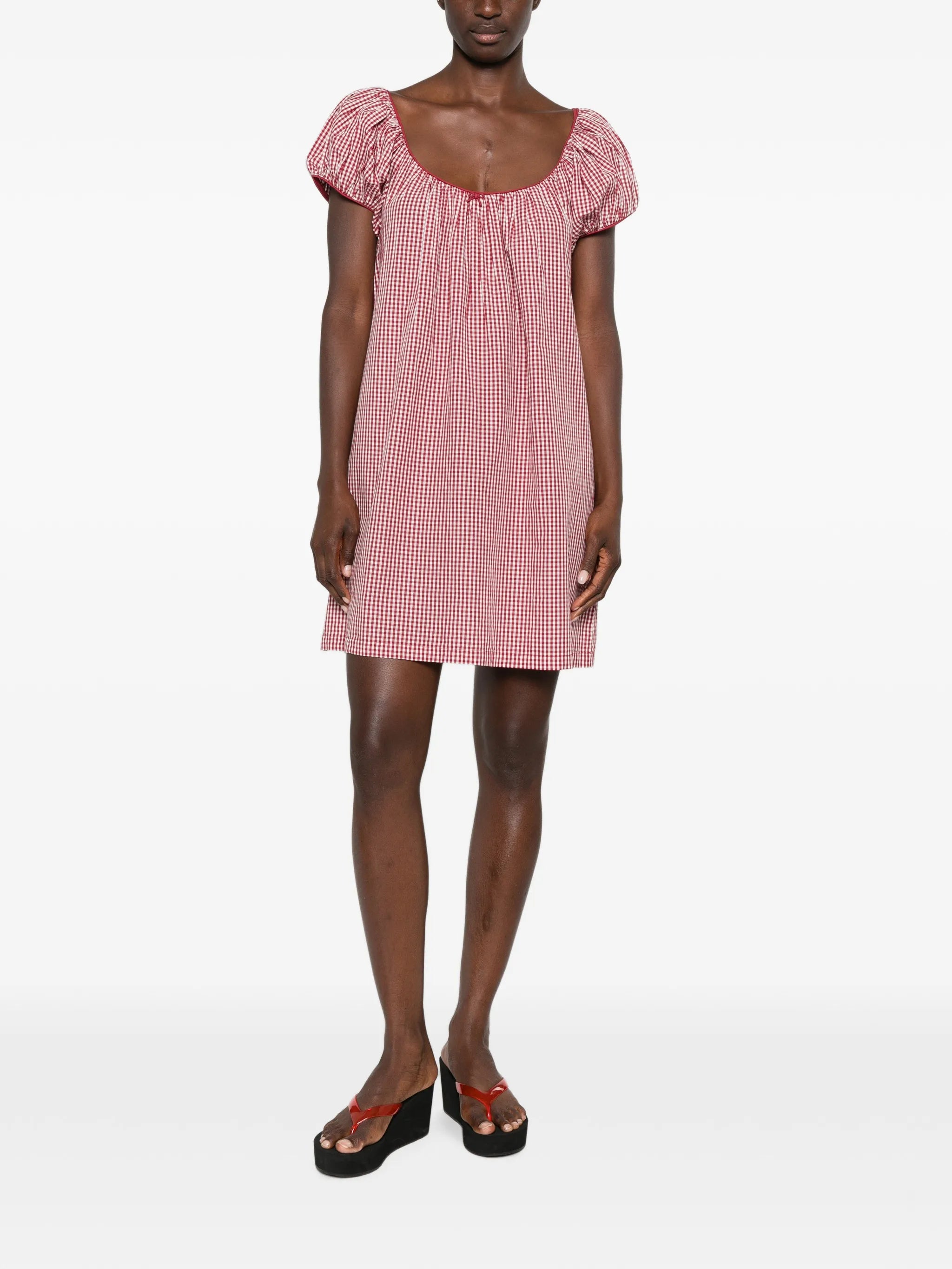 Julia gingham-print mini dress