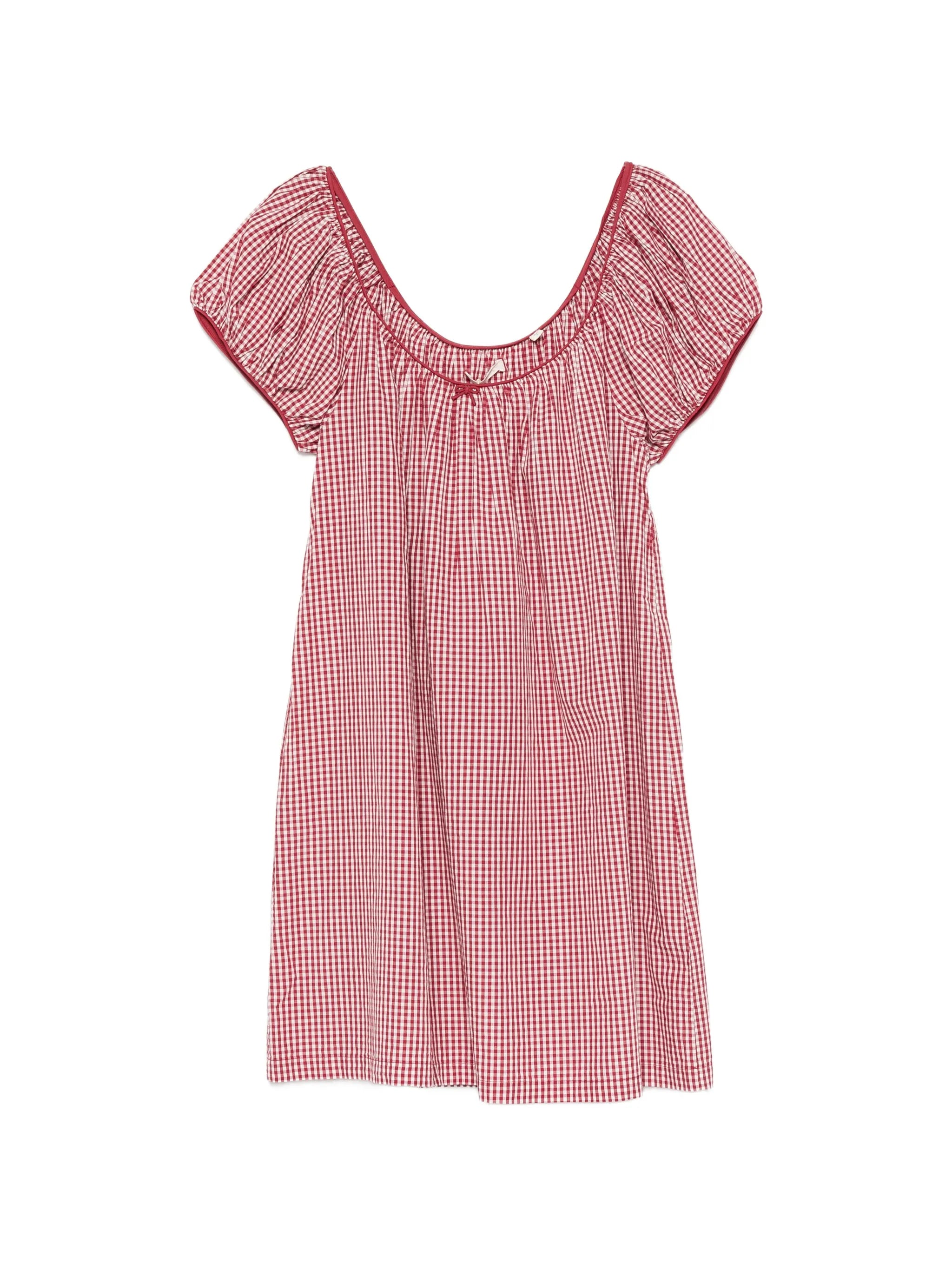 Julia gingham-print mini dress