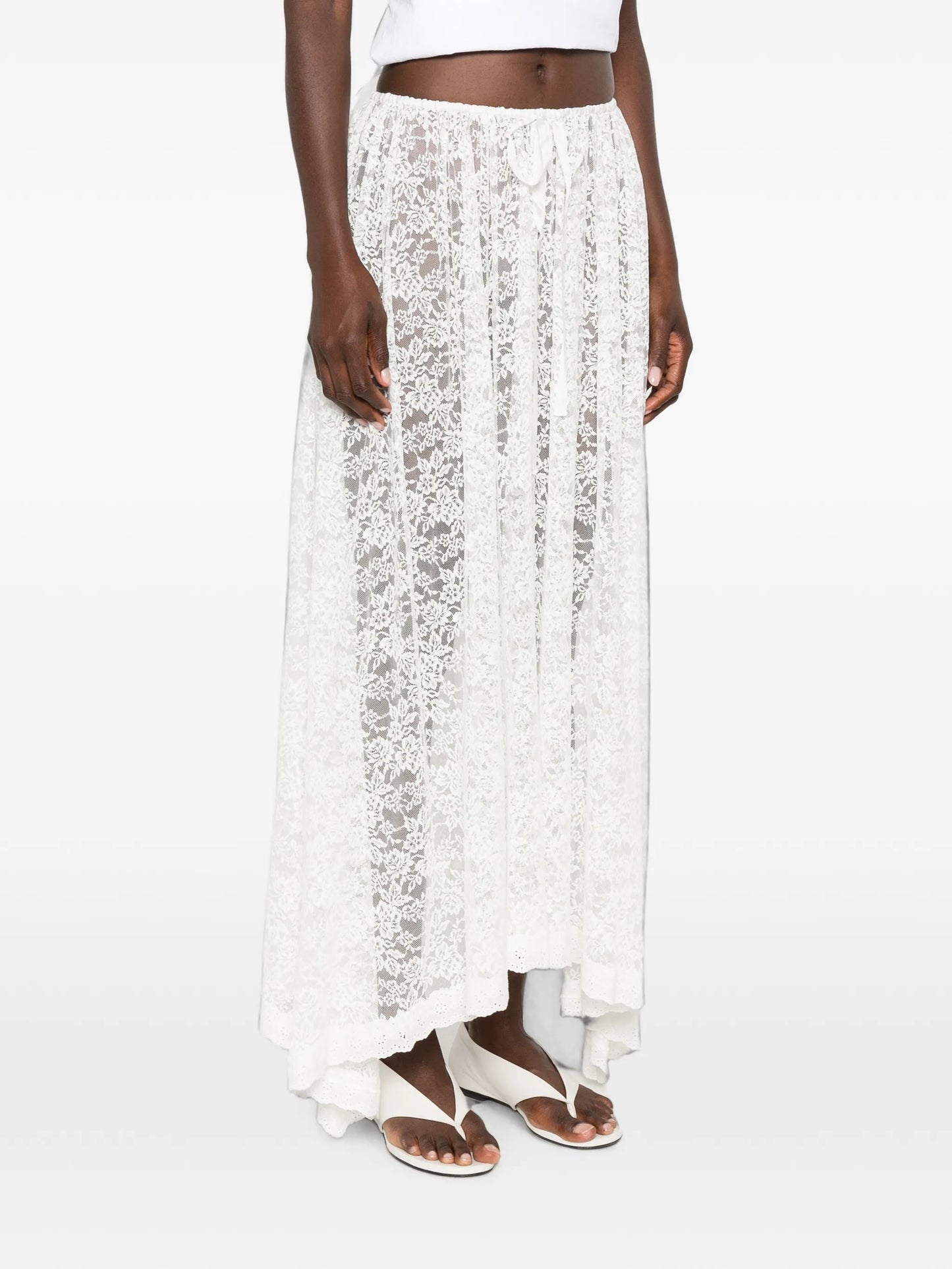 Zinnia lace-knit skirt