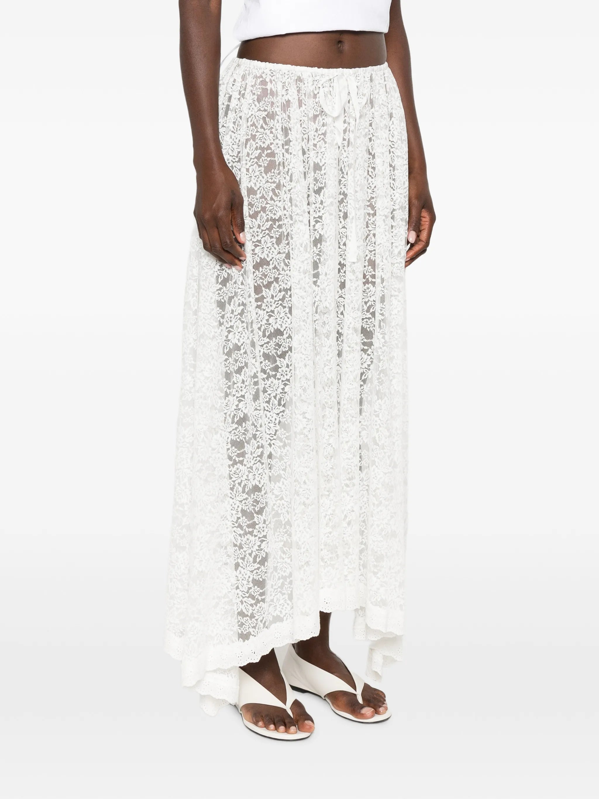 Zinnia lace-knit skirt