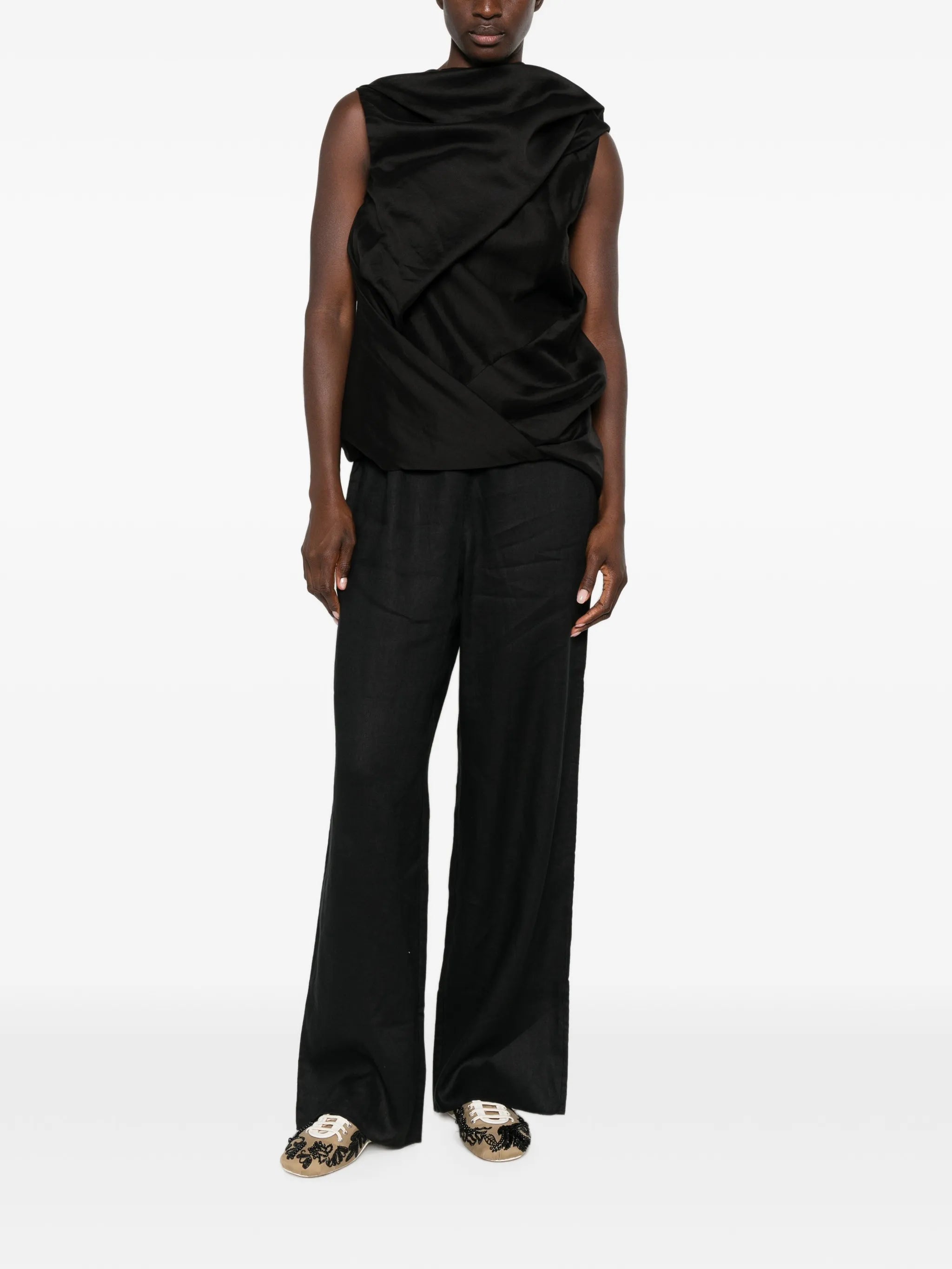Lavon wide-leg linen trousers