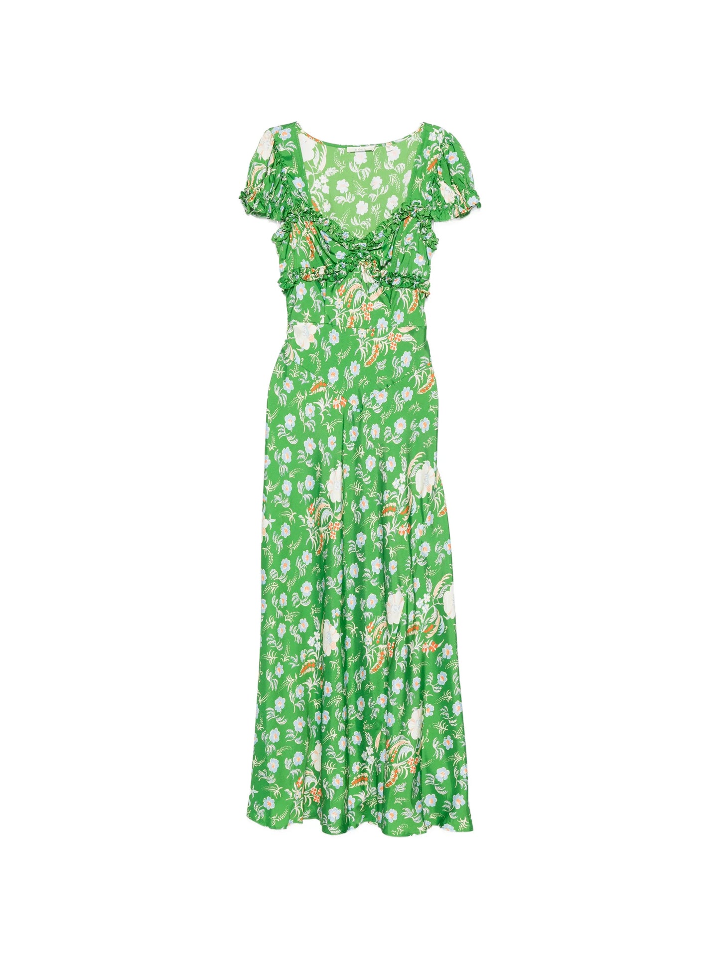 Valerine floral-print ruffled silk maxi dress