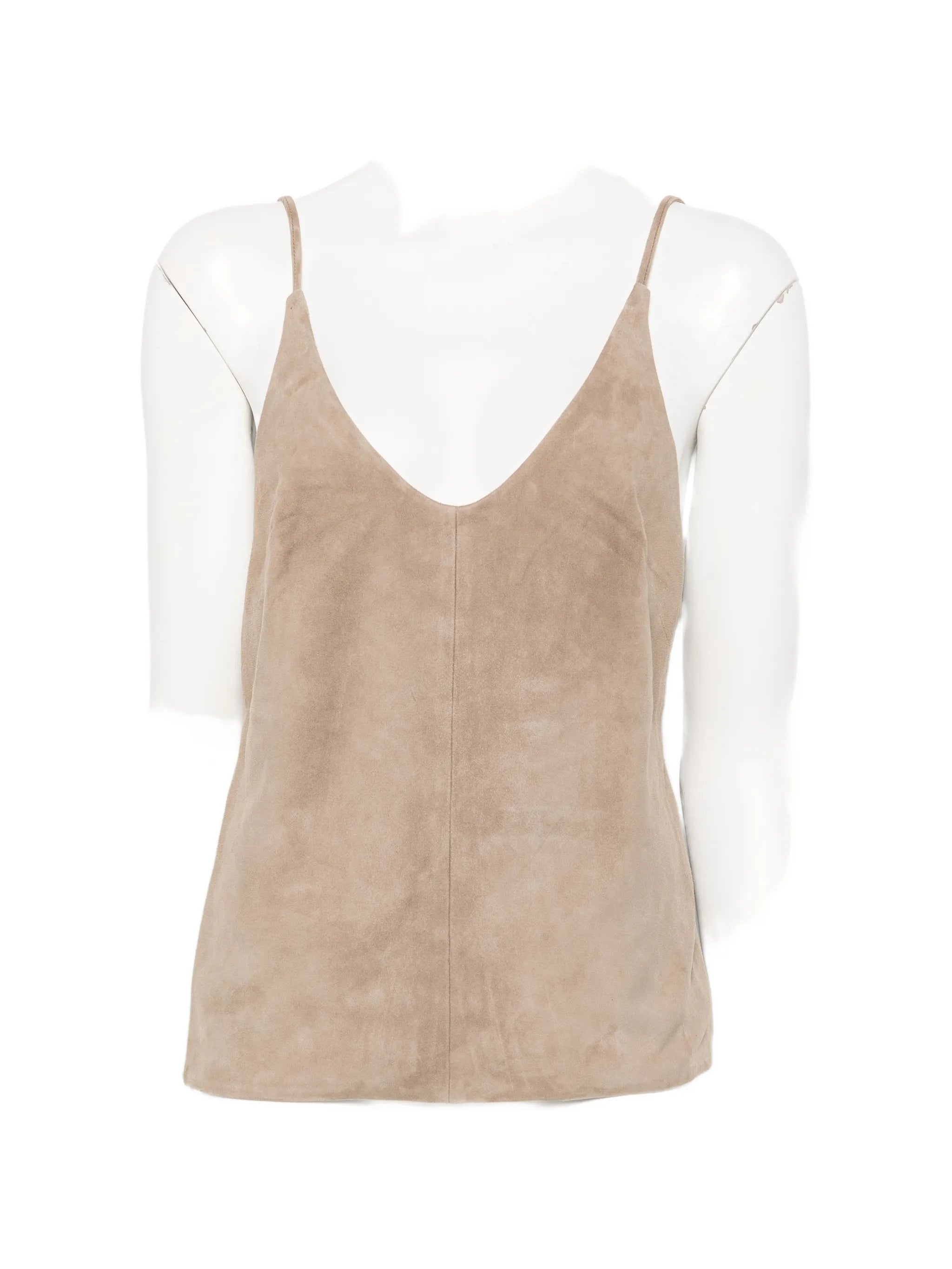 suede low-back cami top