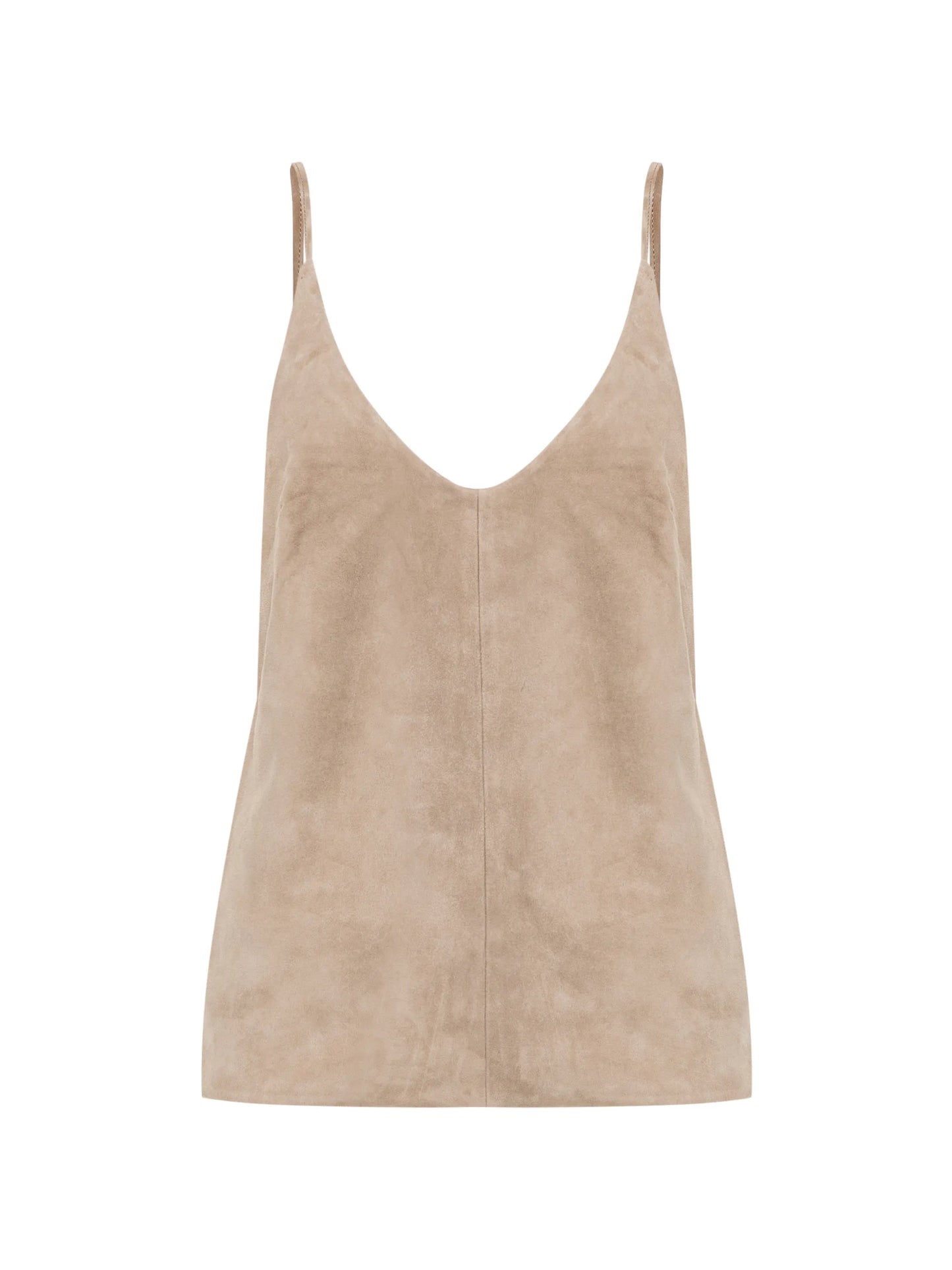 suede low-back cami top