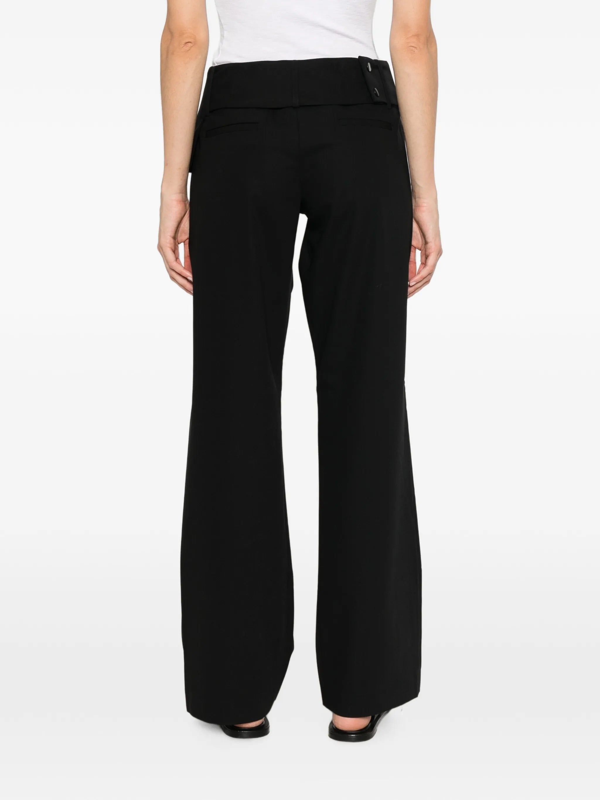 belt-detail straight-leg trousers