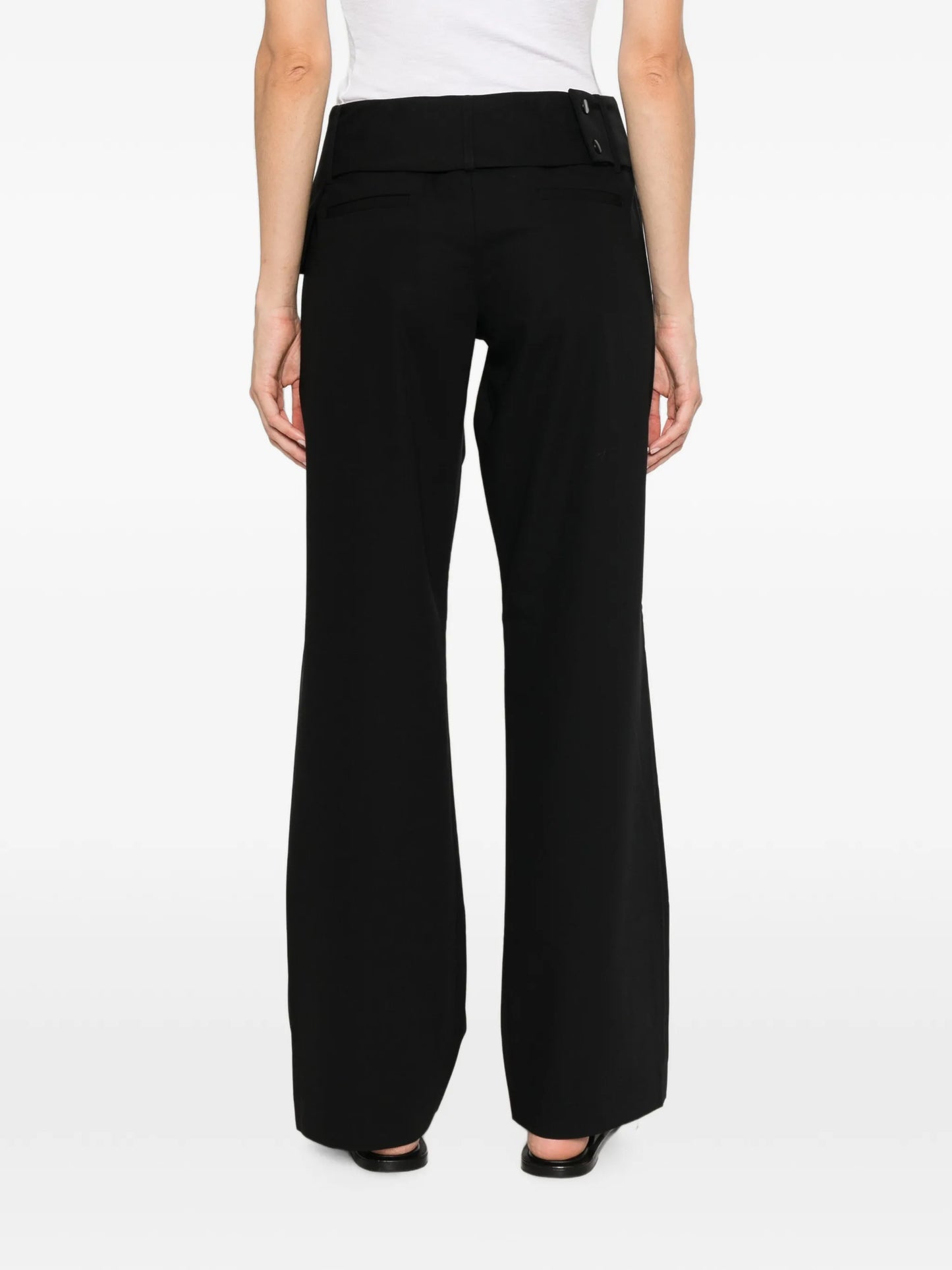 belt-detail straight-leg trousers