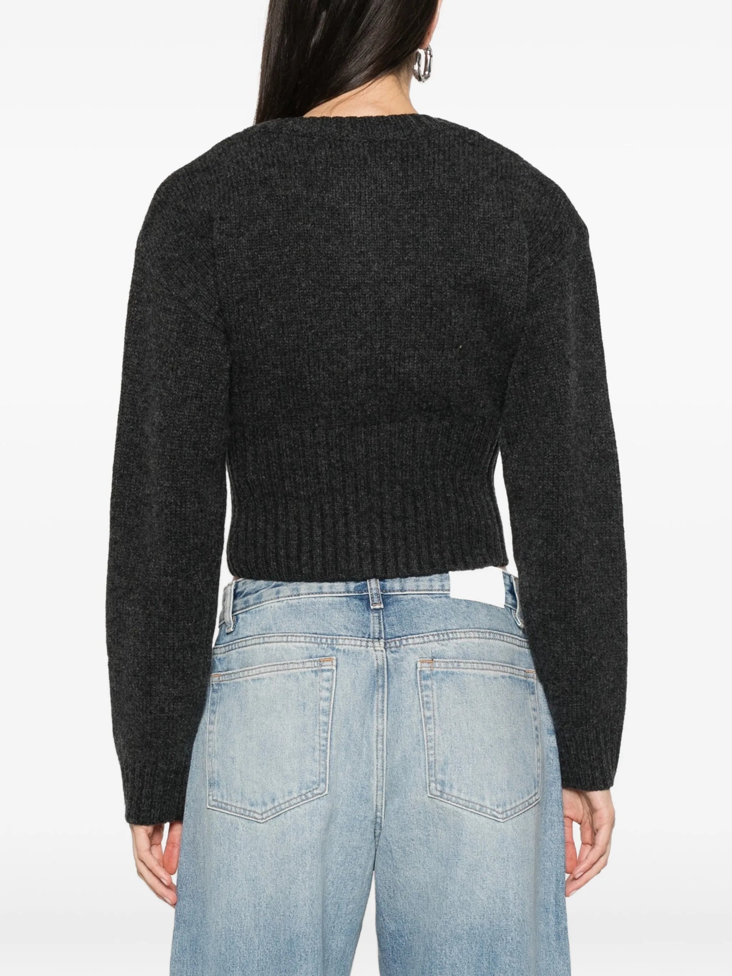 ribbed-knit cropped cardigan