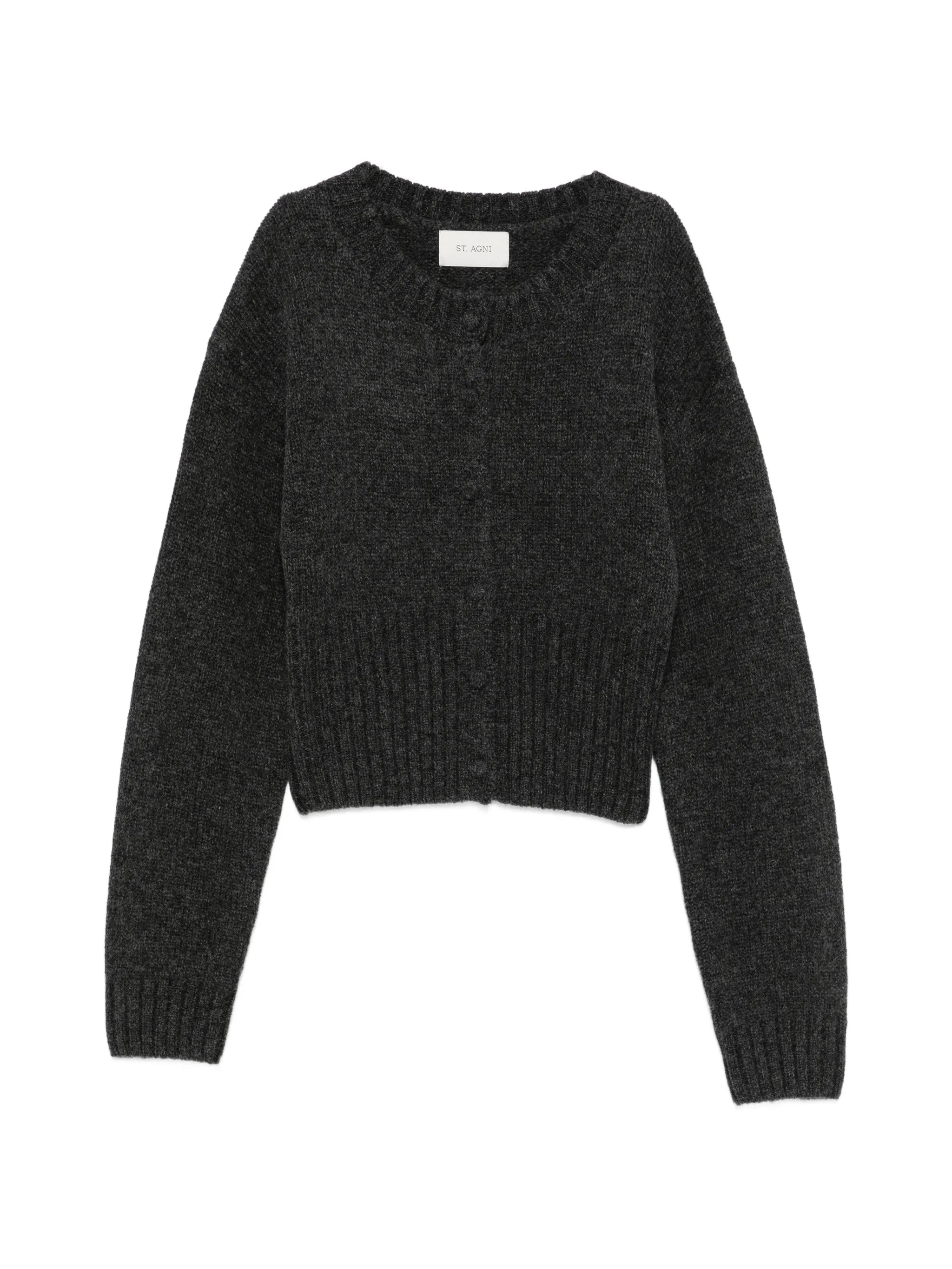 ribbed-knit cropped cardigan