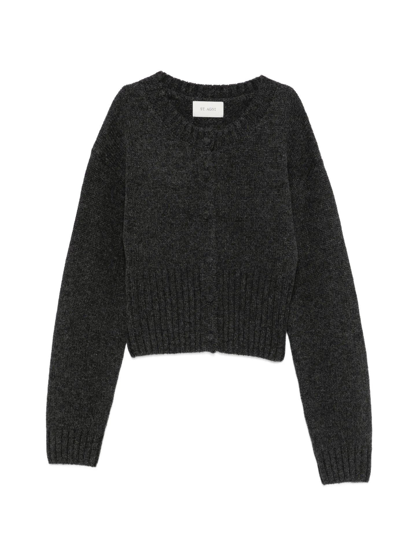 ribbed-knit cropped cardigan