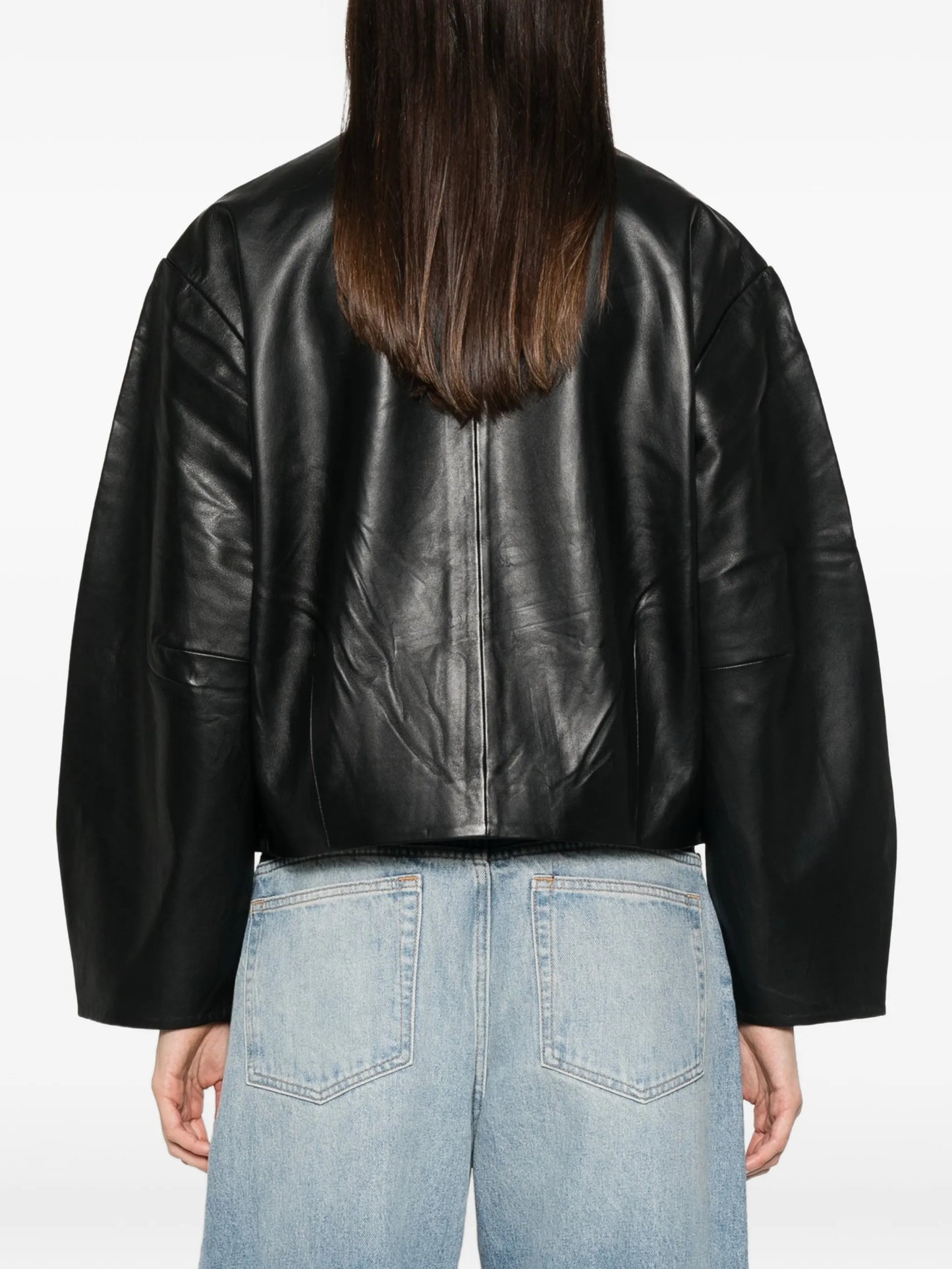 Cocoon leather jacket