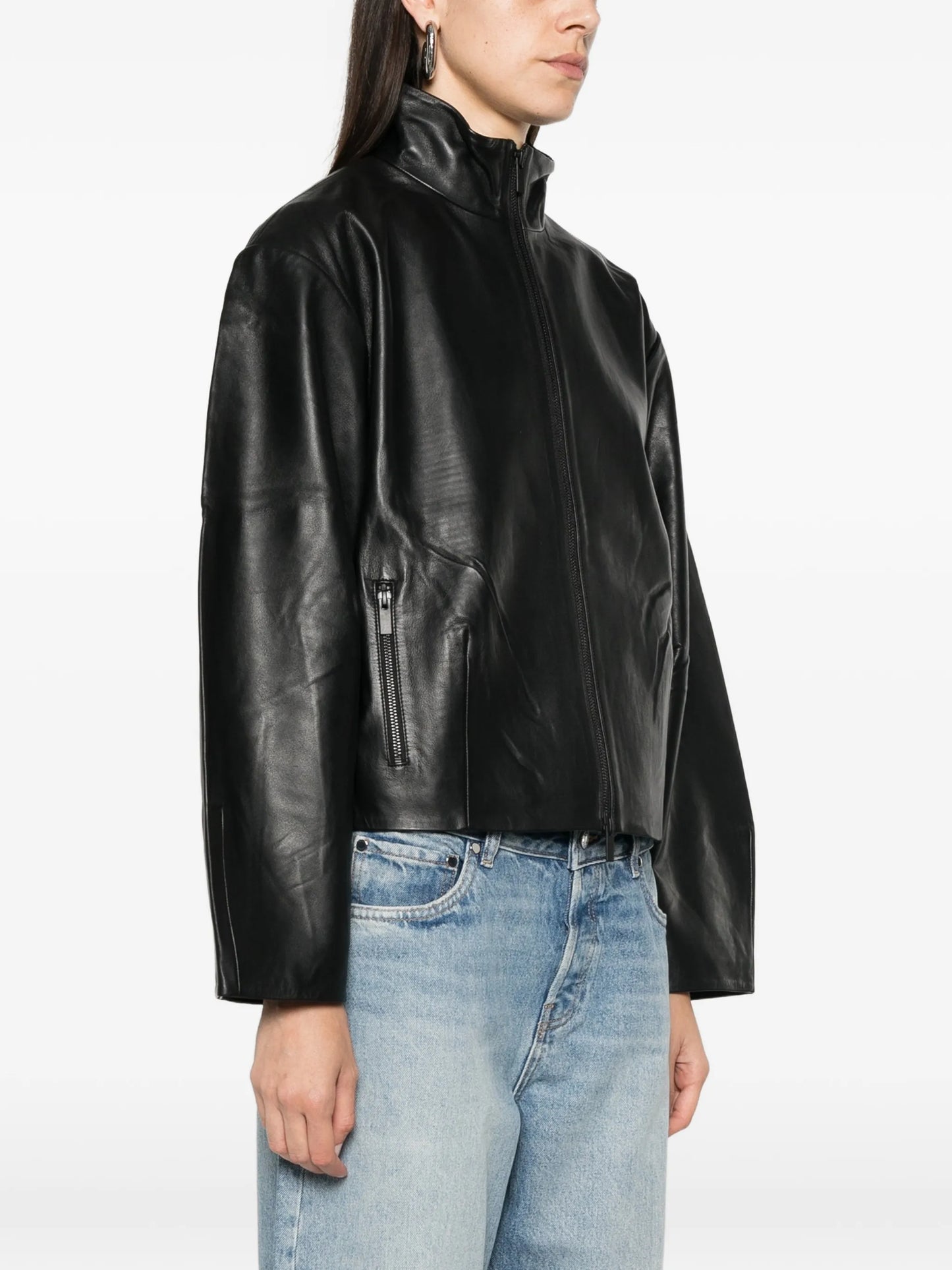 Cocoon leather jacket