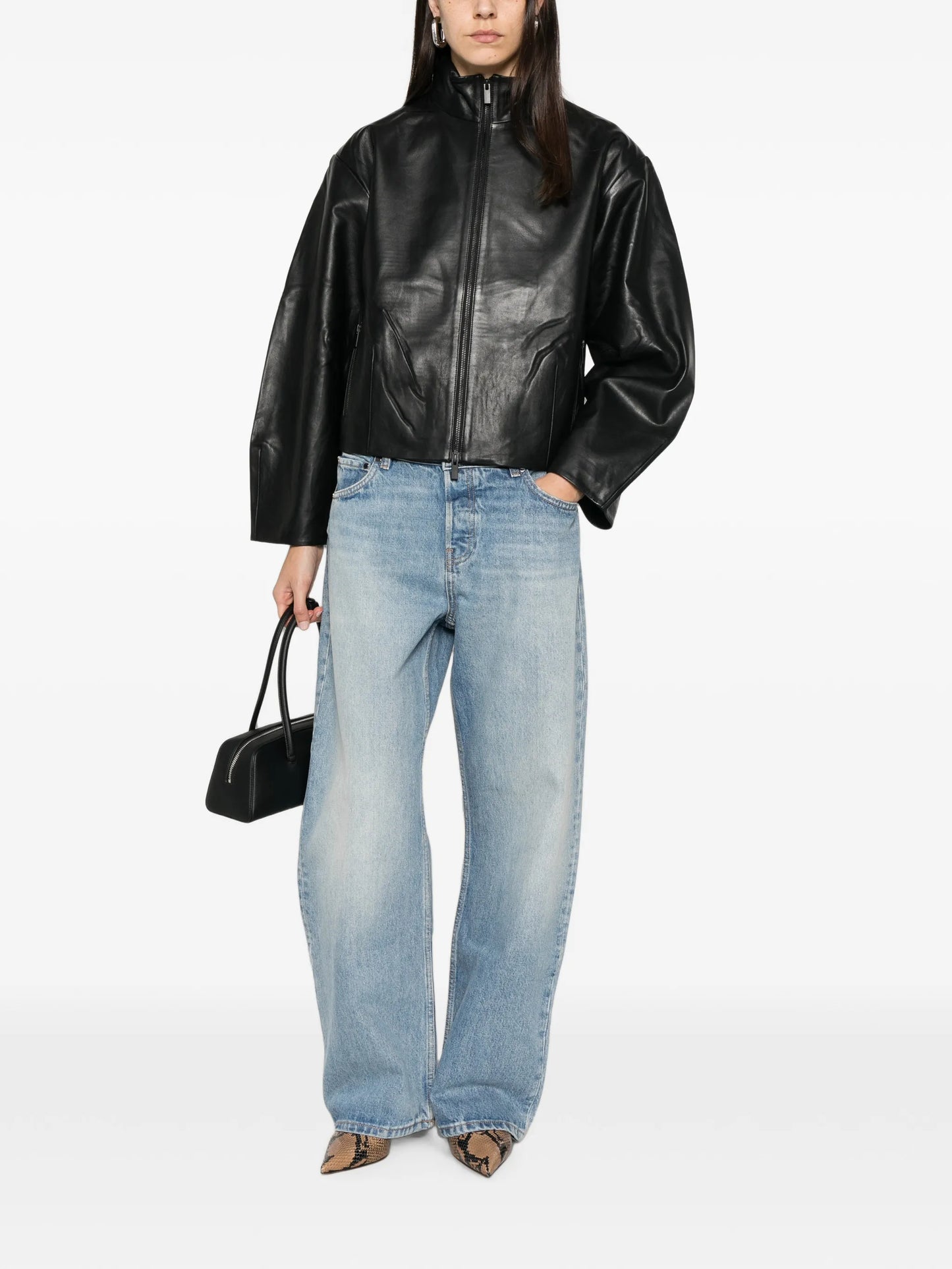 Cocoon leather jacket