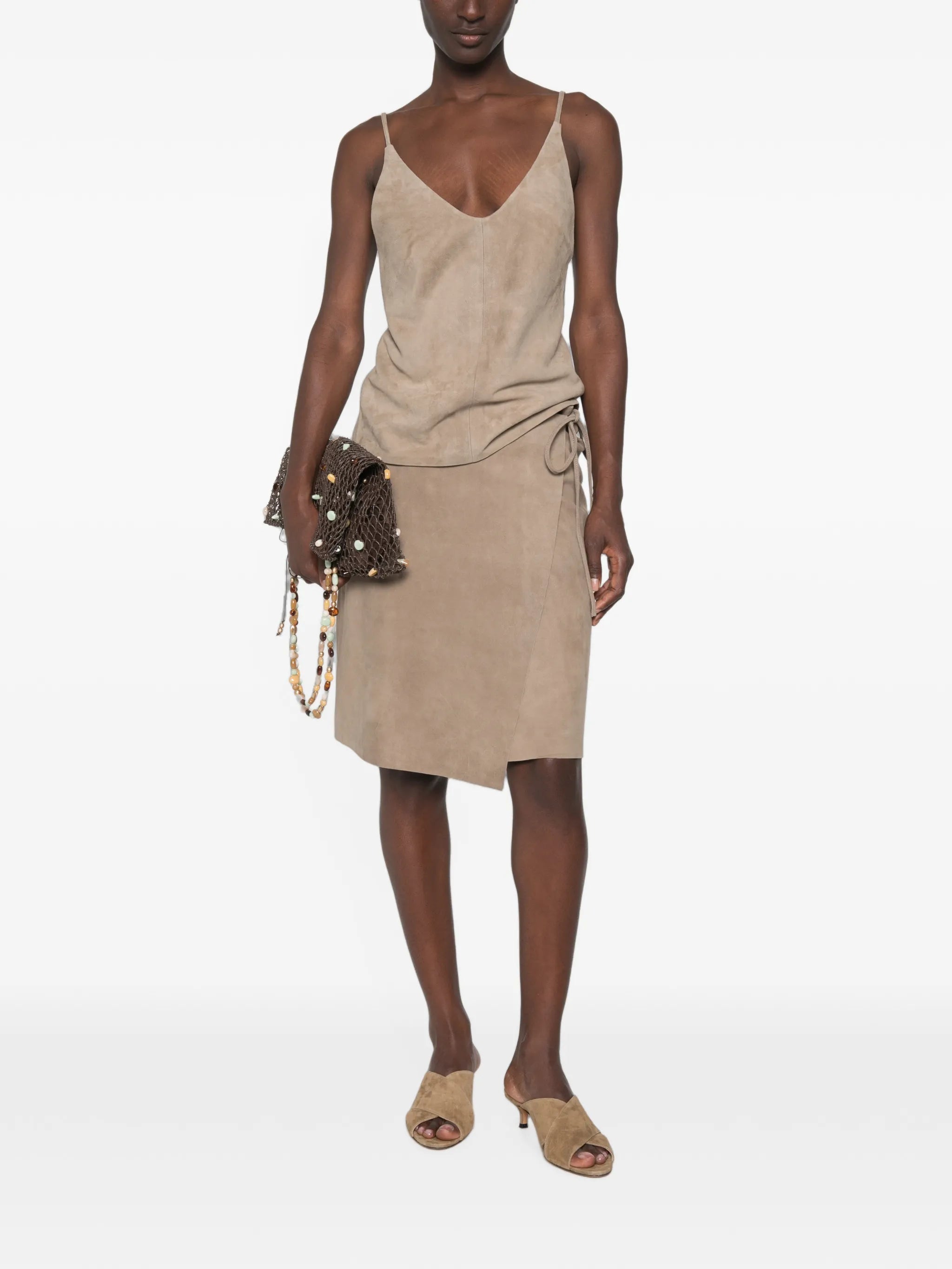 suede wrap skirt