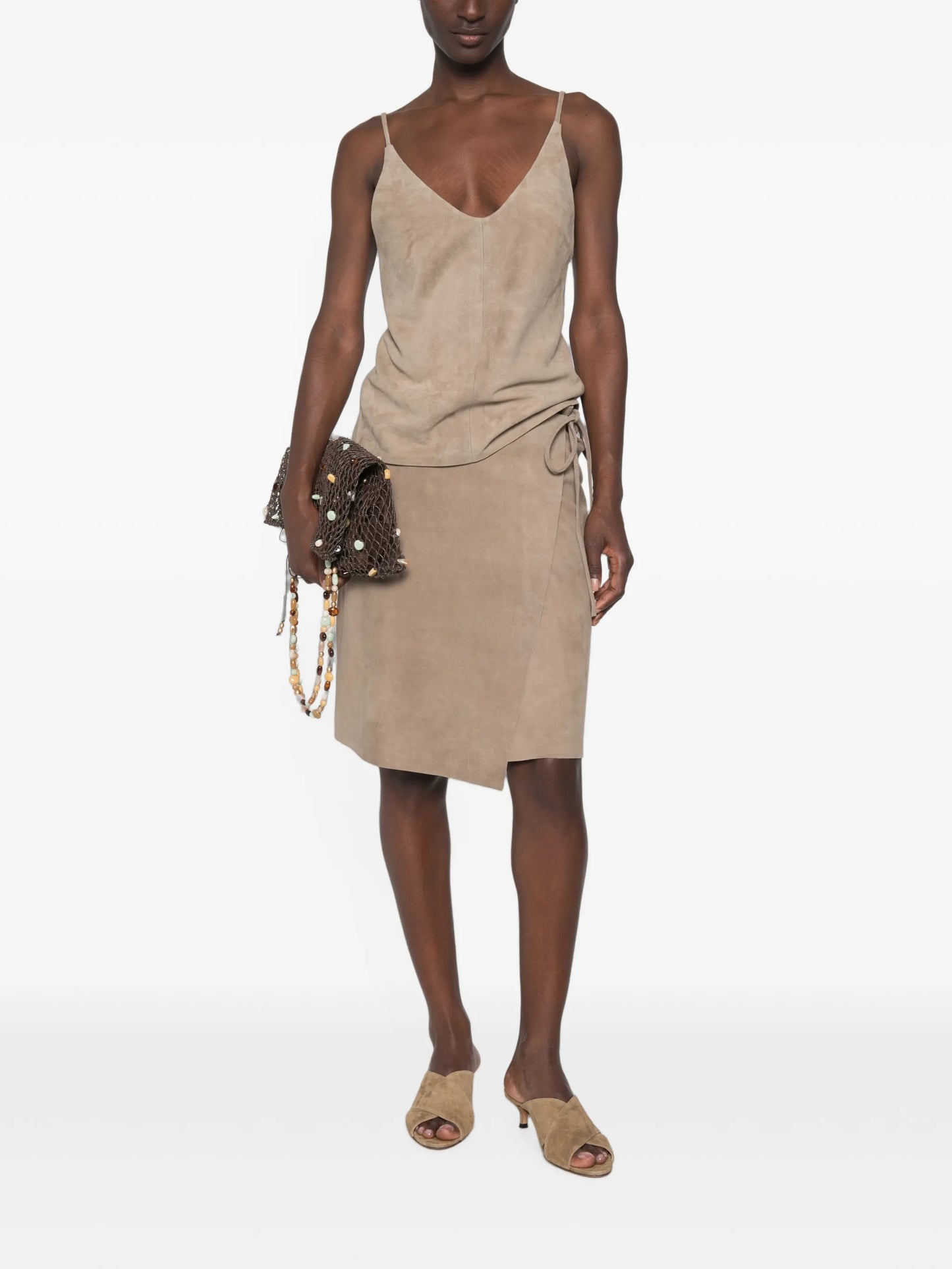 suede wrap skirt