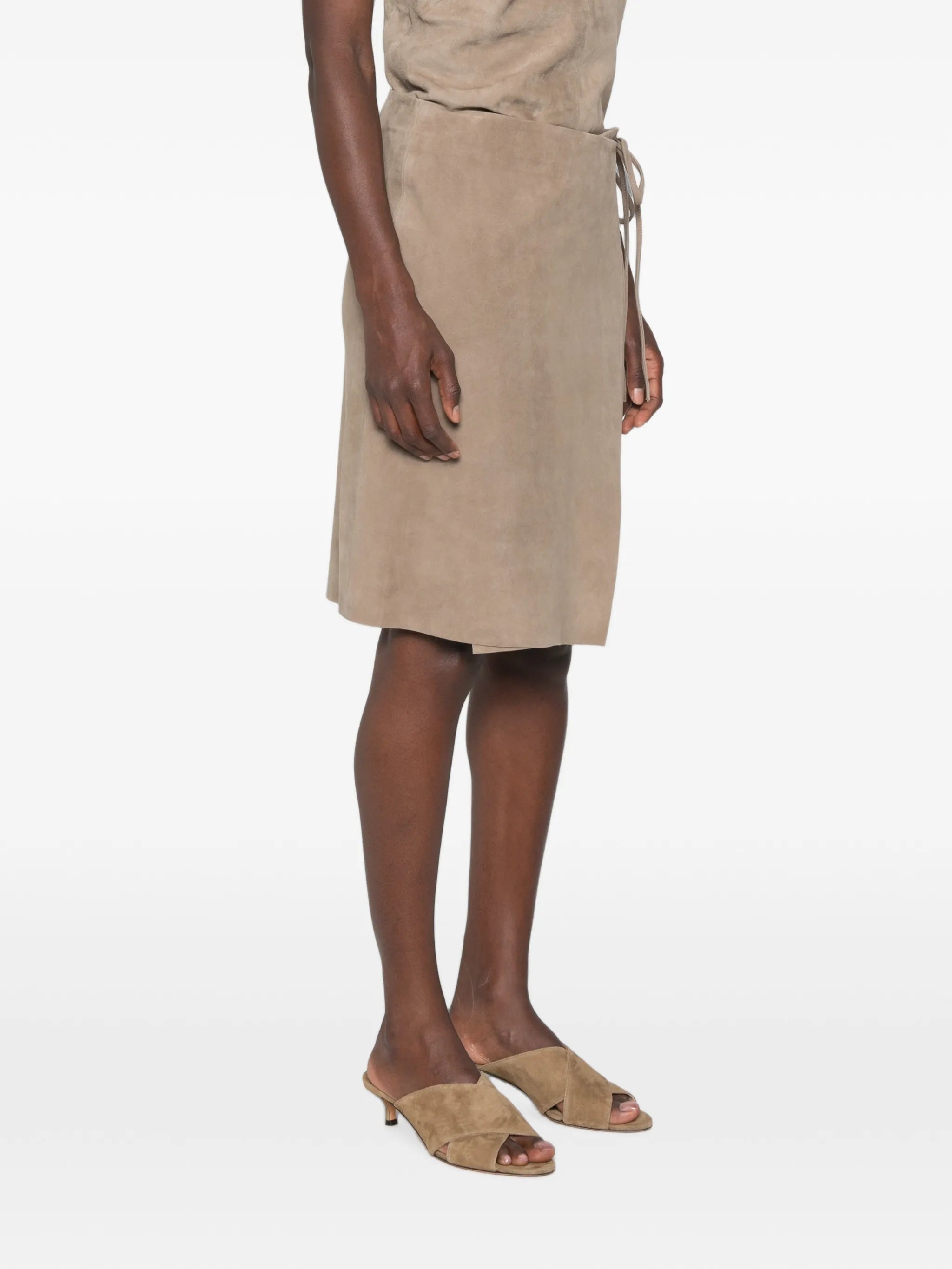 suede wrap skirt