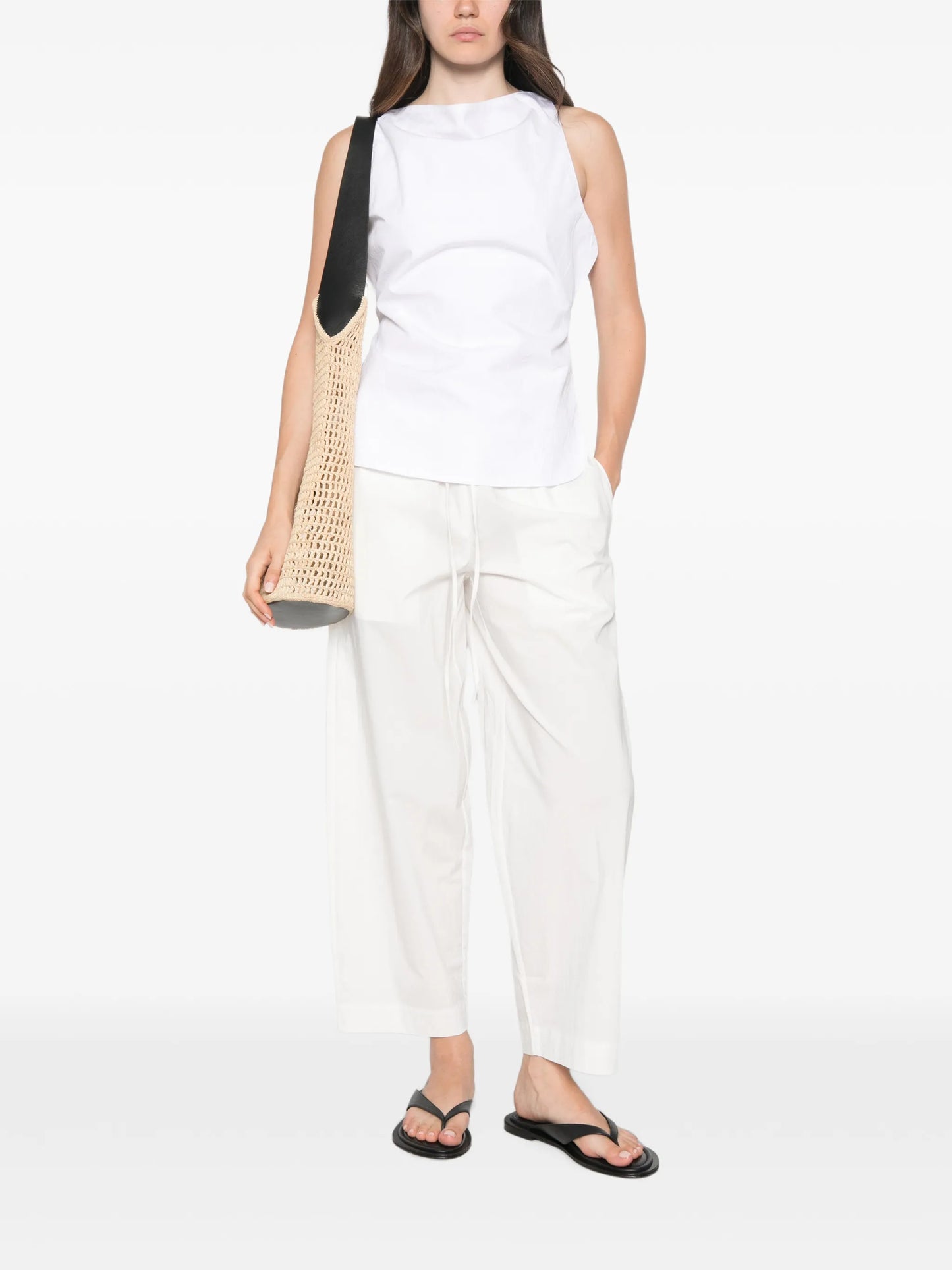 drawstring-fastening cropped pants
