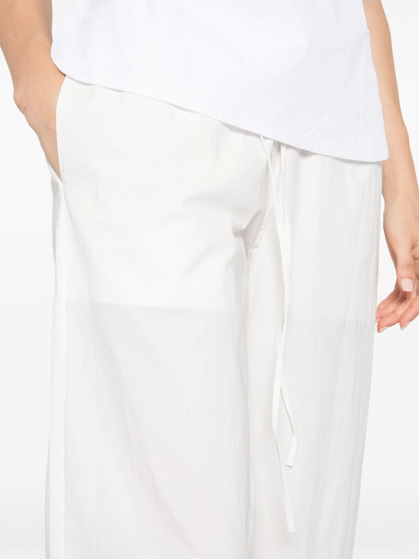 drawstring-fastening cropped pants